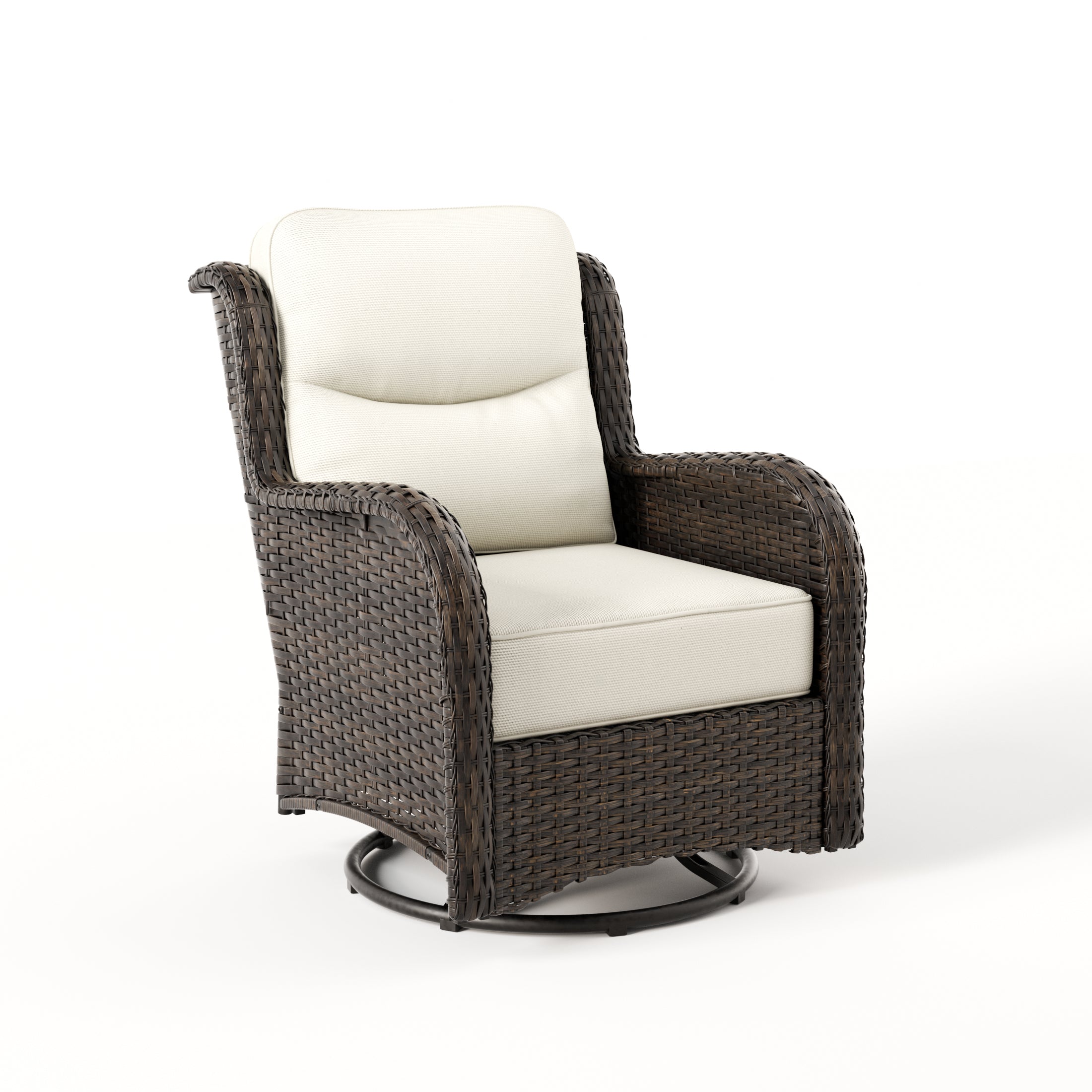 Hawthorne 360° Swivel Outdoor Wicker Gliding Chair With 6-Inch Cushion & Sturdy Base