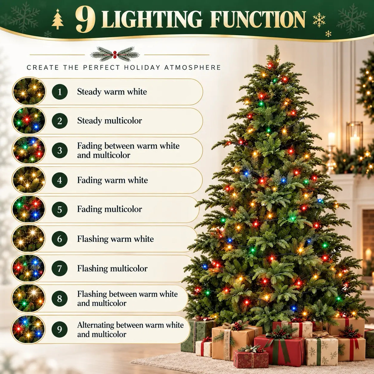 Hawthorne 6 Pieces Outdoor Wicker Sofa Set With 7.5 ft Pre-Lit Noble Fir Christmas Tree