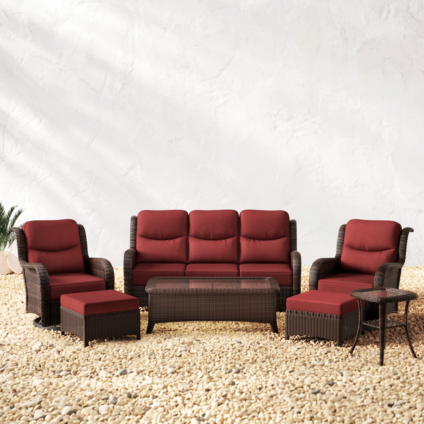 Ardenelle Patio Sofa Set With Tables