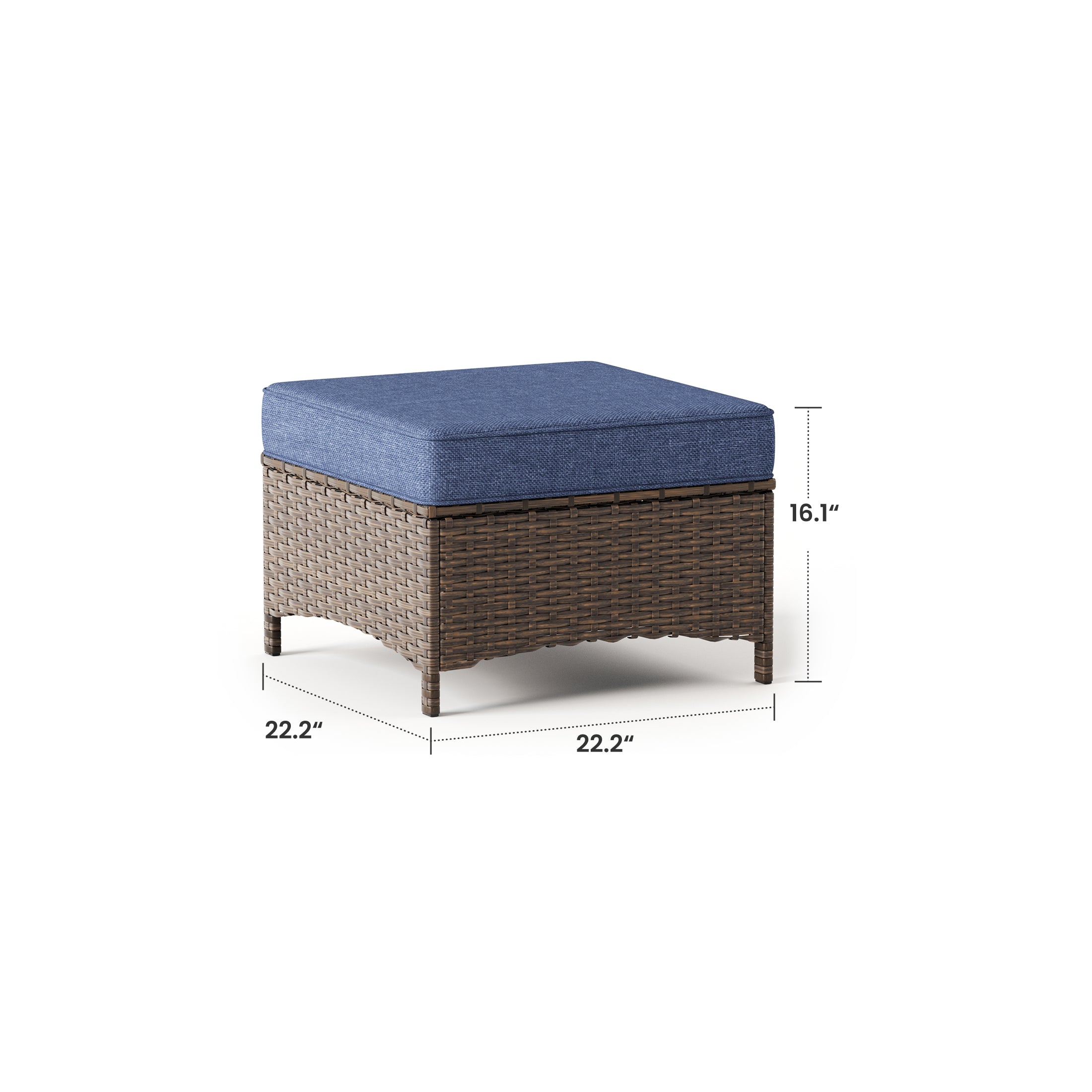 Hawthorne 2 Pack Multifunctional Outdoor Wicker Ottomans for Sofa and Chairs