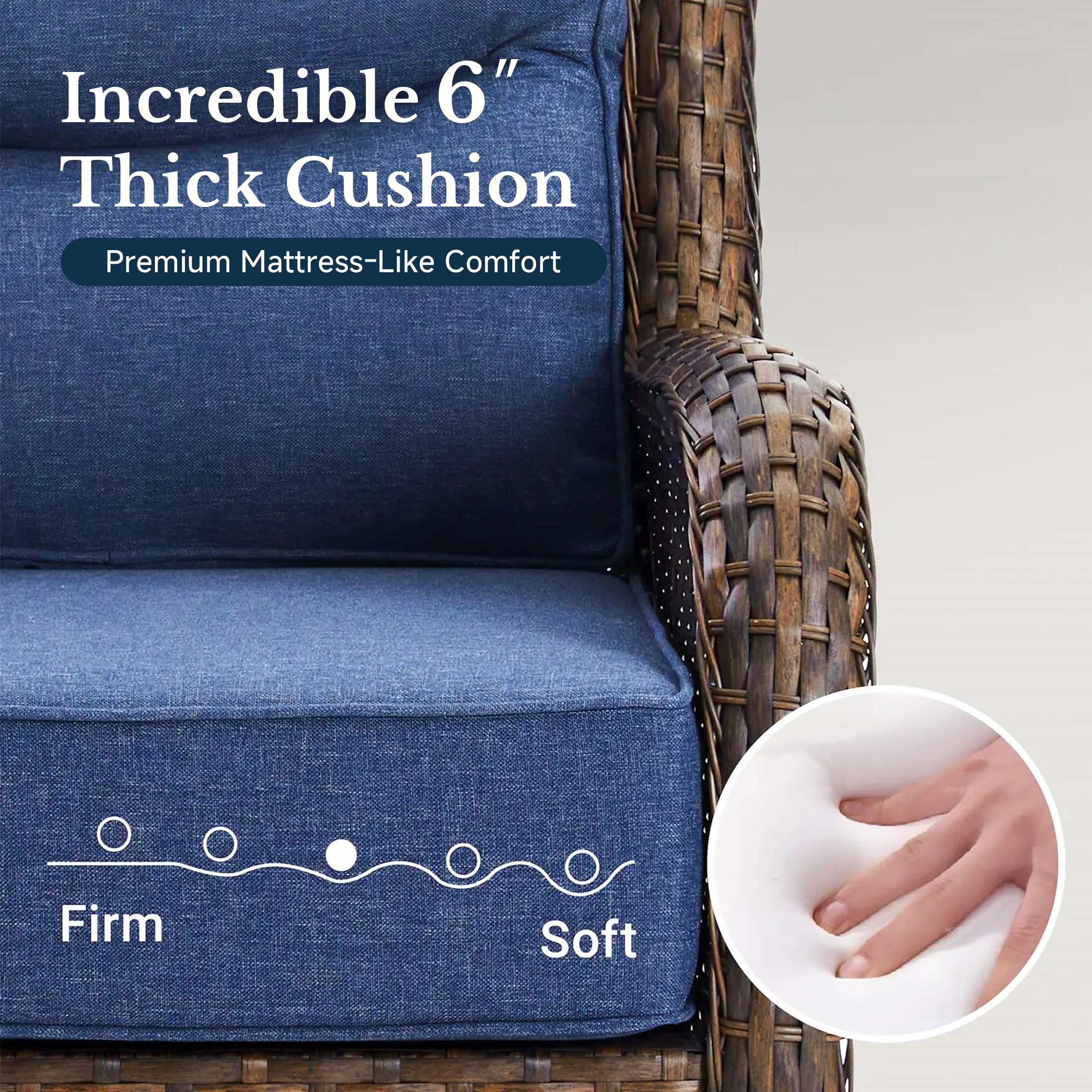 Hawthorne 360° Swivel Outdoor Wicker Gliding Chair With 6-Inch Cushion & Sturdy Base