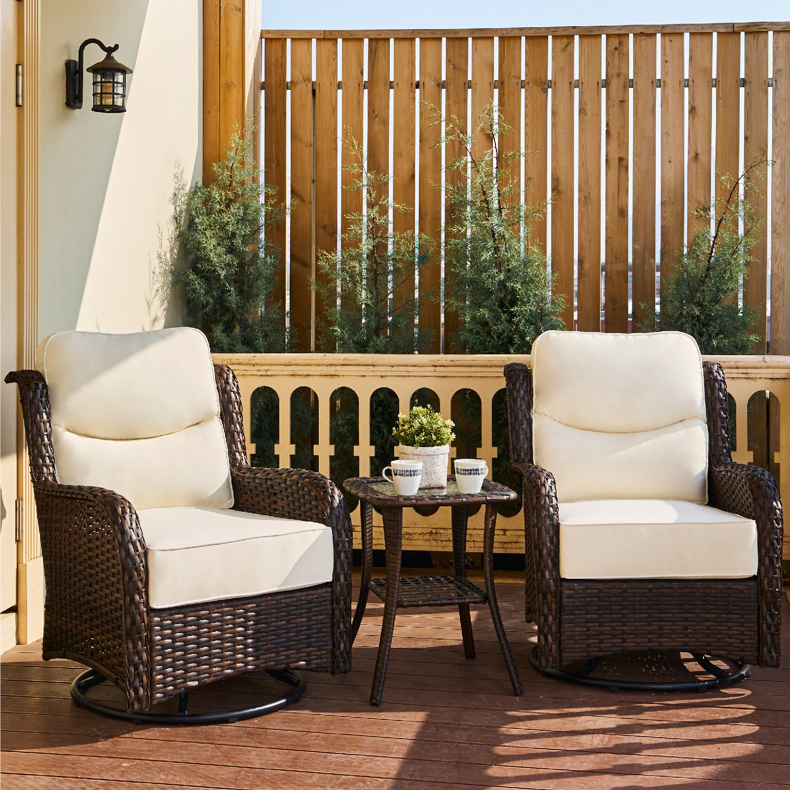 Hawthorne Swivel Glider Chairs Conversation Set