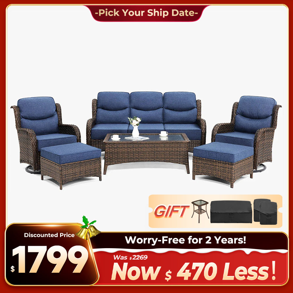 Hawthorne 9 Piece All Weather Outdoor Wicker Furniture Set With Removable Black Covers