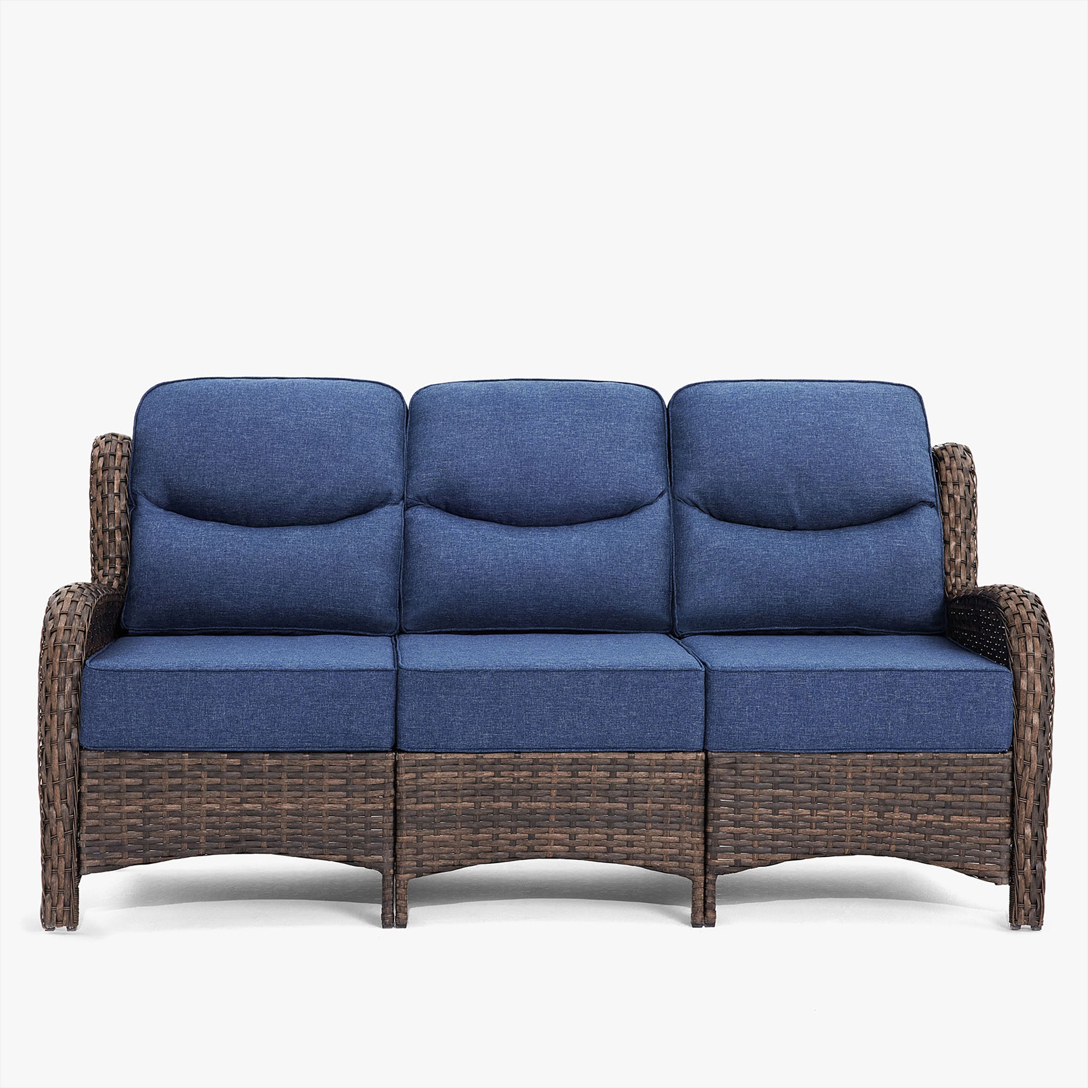 Hawthorne Patio Rattan 3 Seater Sofa With High Back Design & 6-Inch Cushions