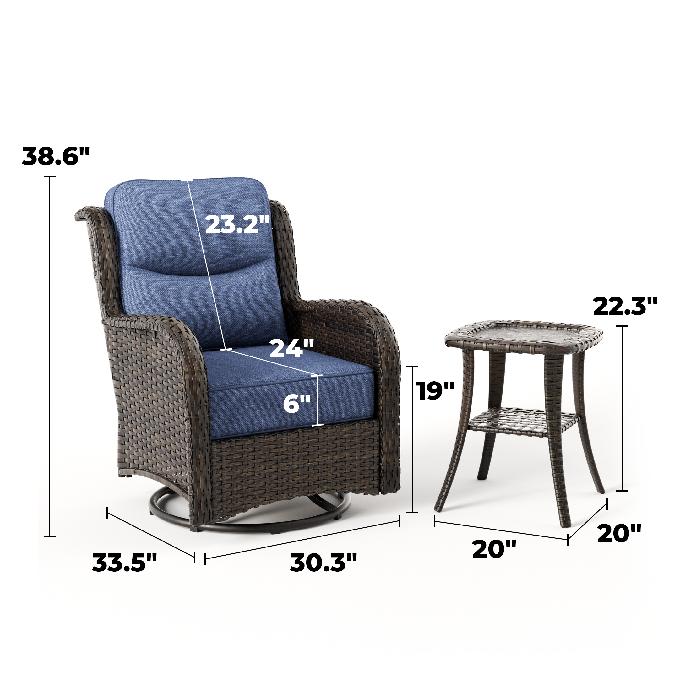 Hawthorne Swivel Glider Chairs Conversation Set