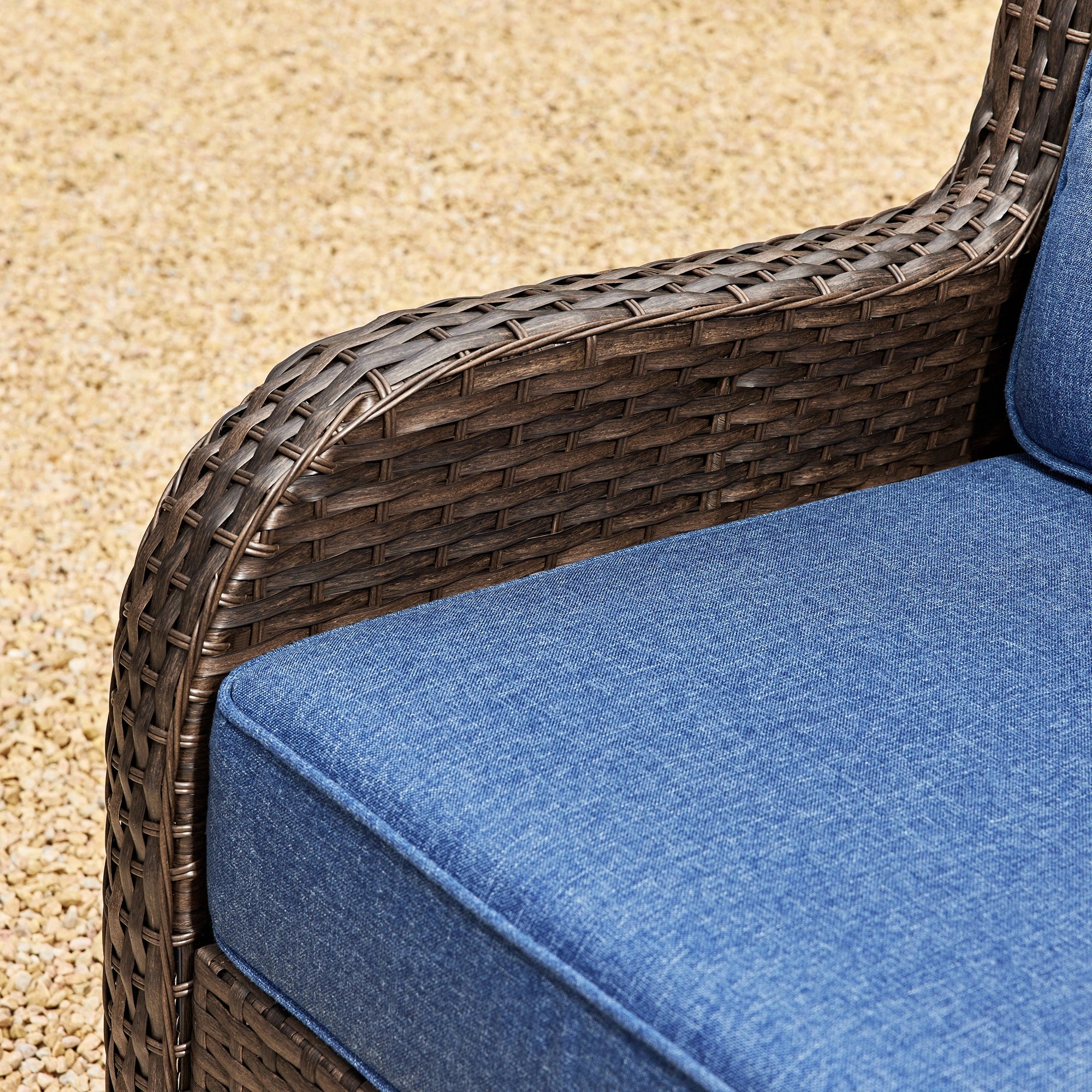 【Quick Assembly Collection】Outdoor Wicker 3-Min Sofa BLUE