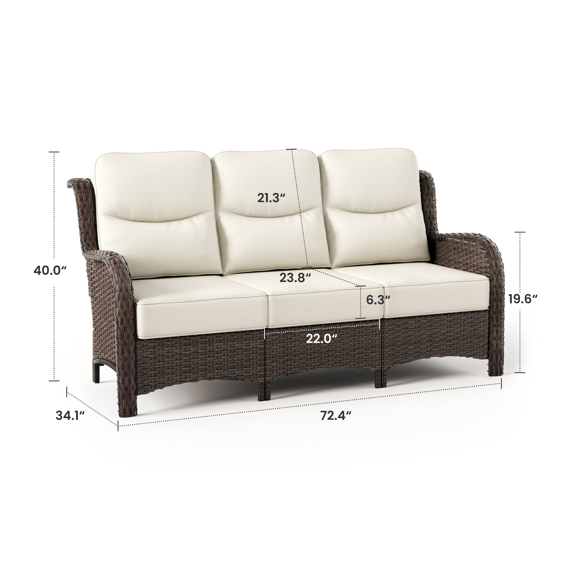 【Quick Assembly Collection】Outdoor Wicker 3-Min Sofa