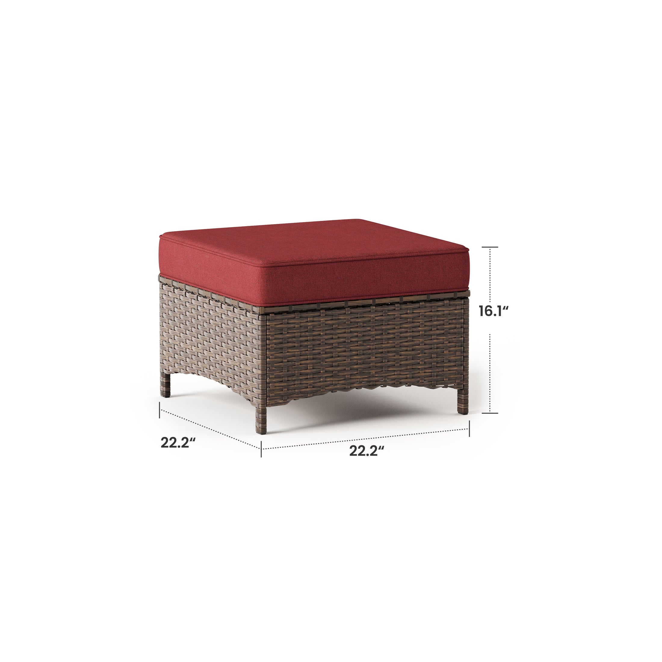 Hawthorne 2 Pack Multifunctional Outdoor Wicker Ottomans for Sofa and Chairs