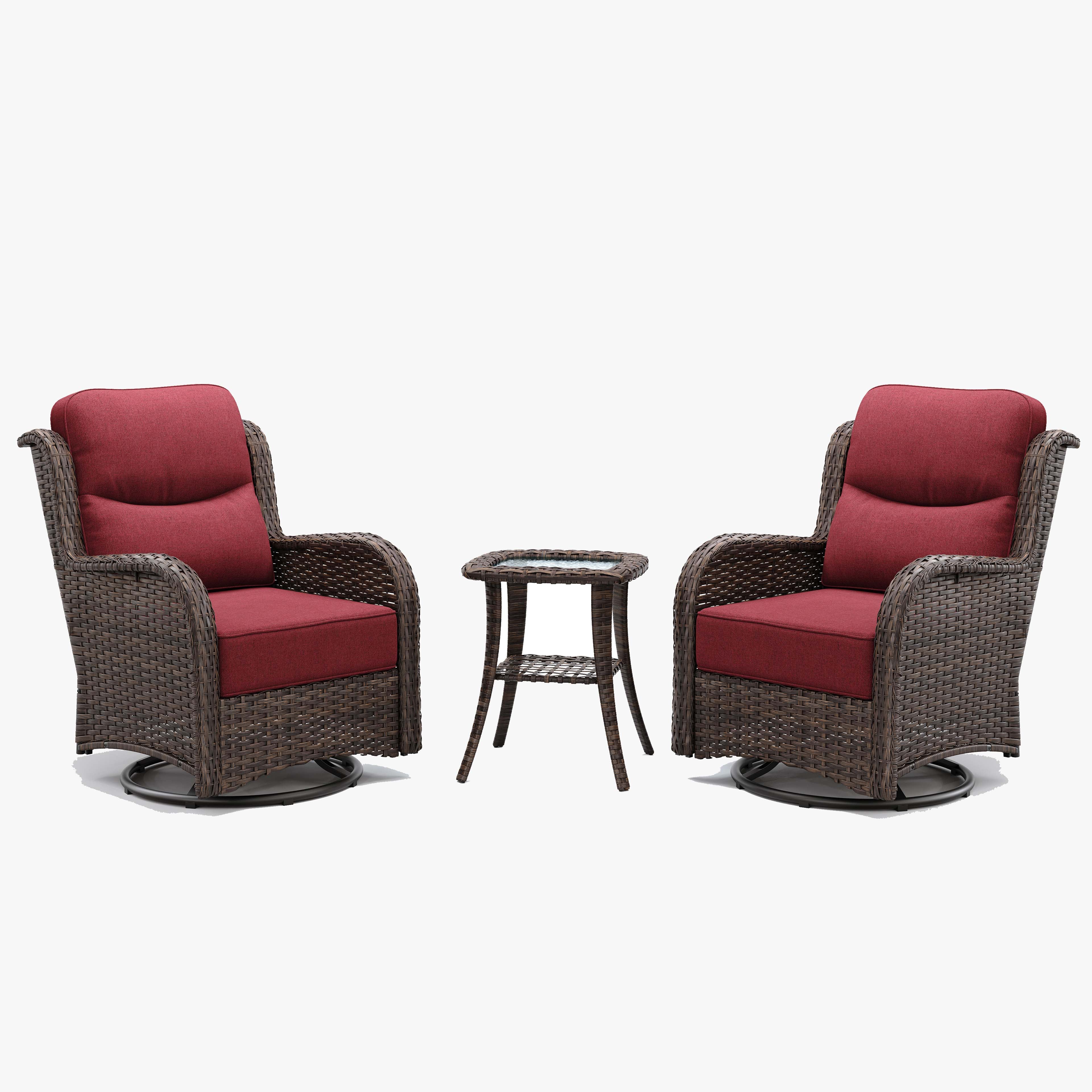 Hawthorne Swivel Glider Chairs Conversation Set V2