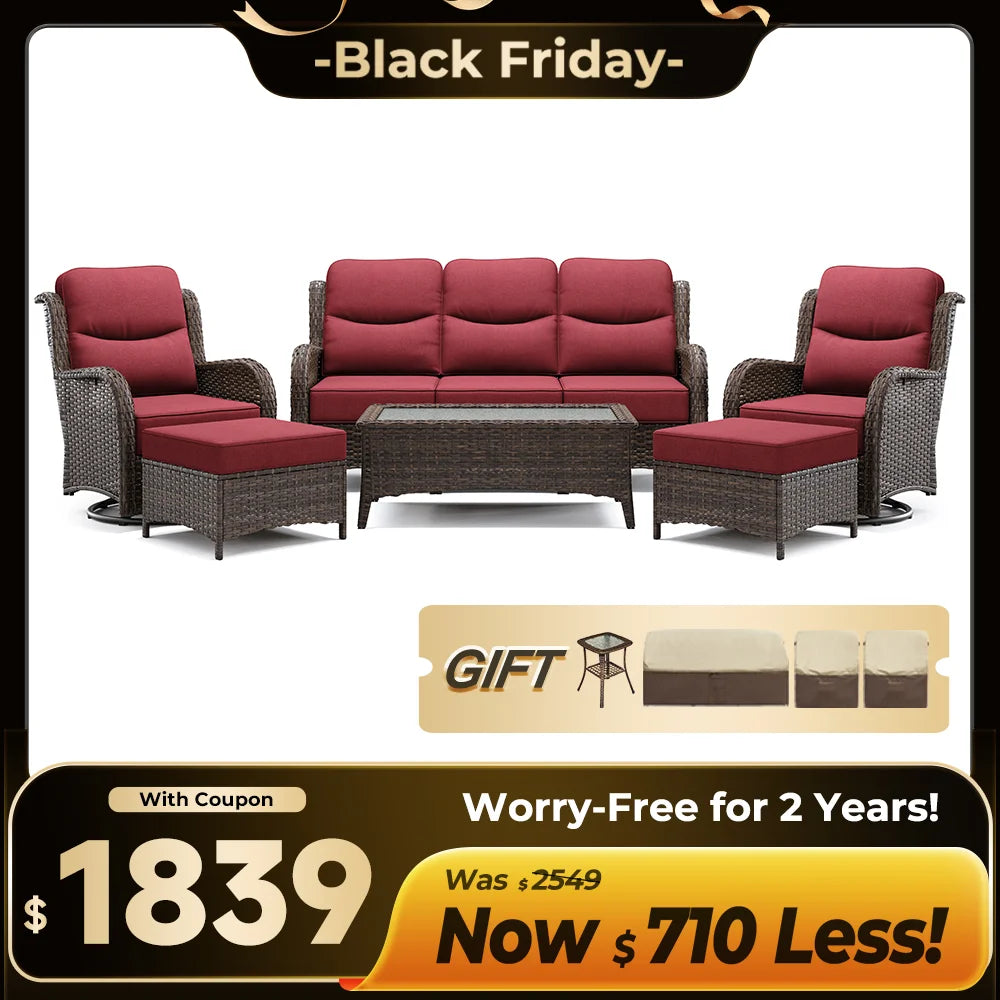 Hawthorne 9 Piece All Weather Outdoor Wicker Furniture Set With Removable khaki Covers