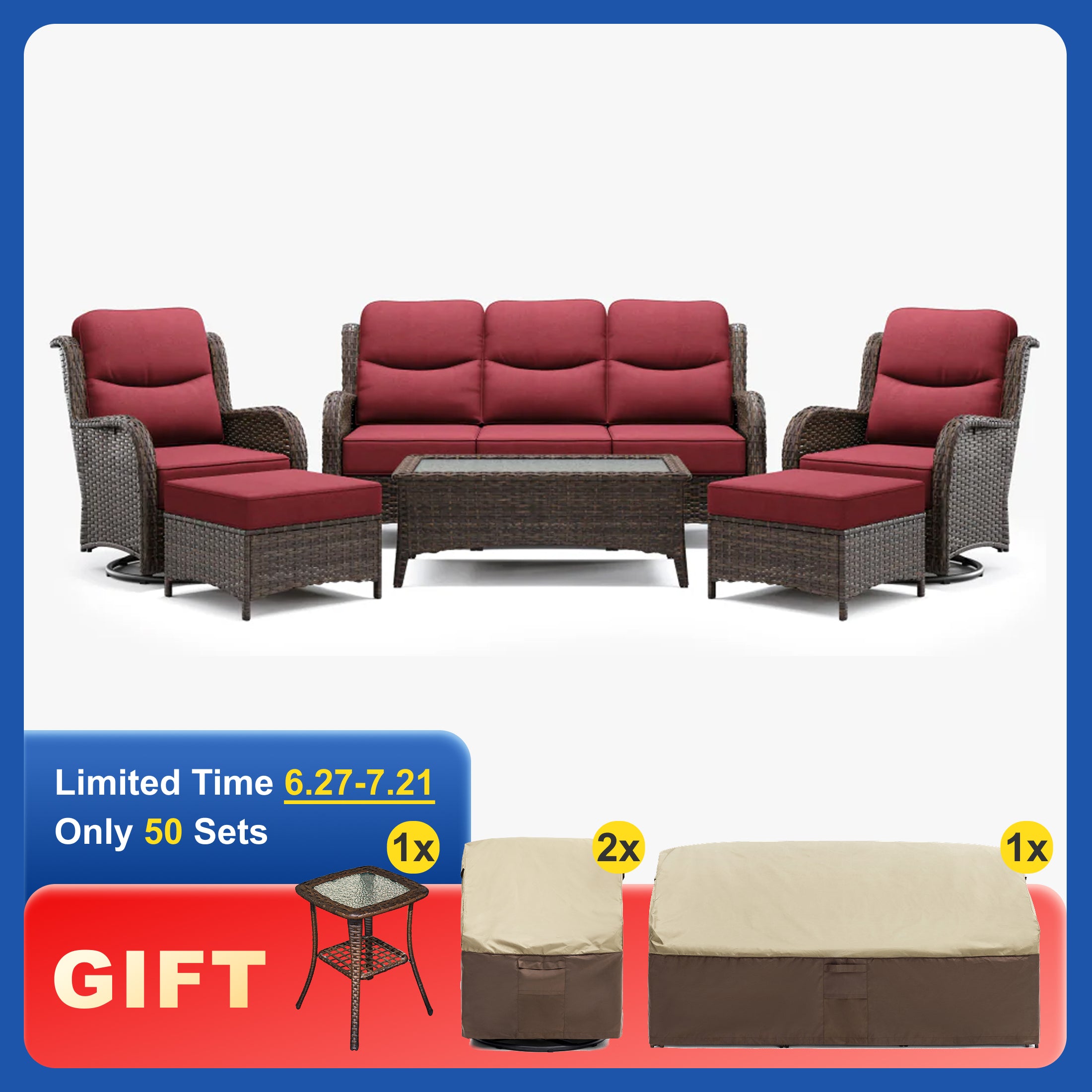 Hawthorne 6 Pieces Sofa Set With Khaki Covers