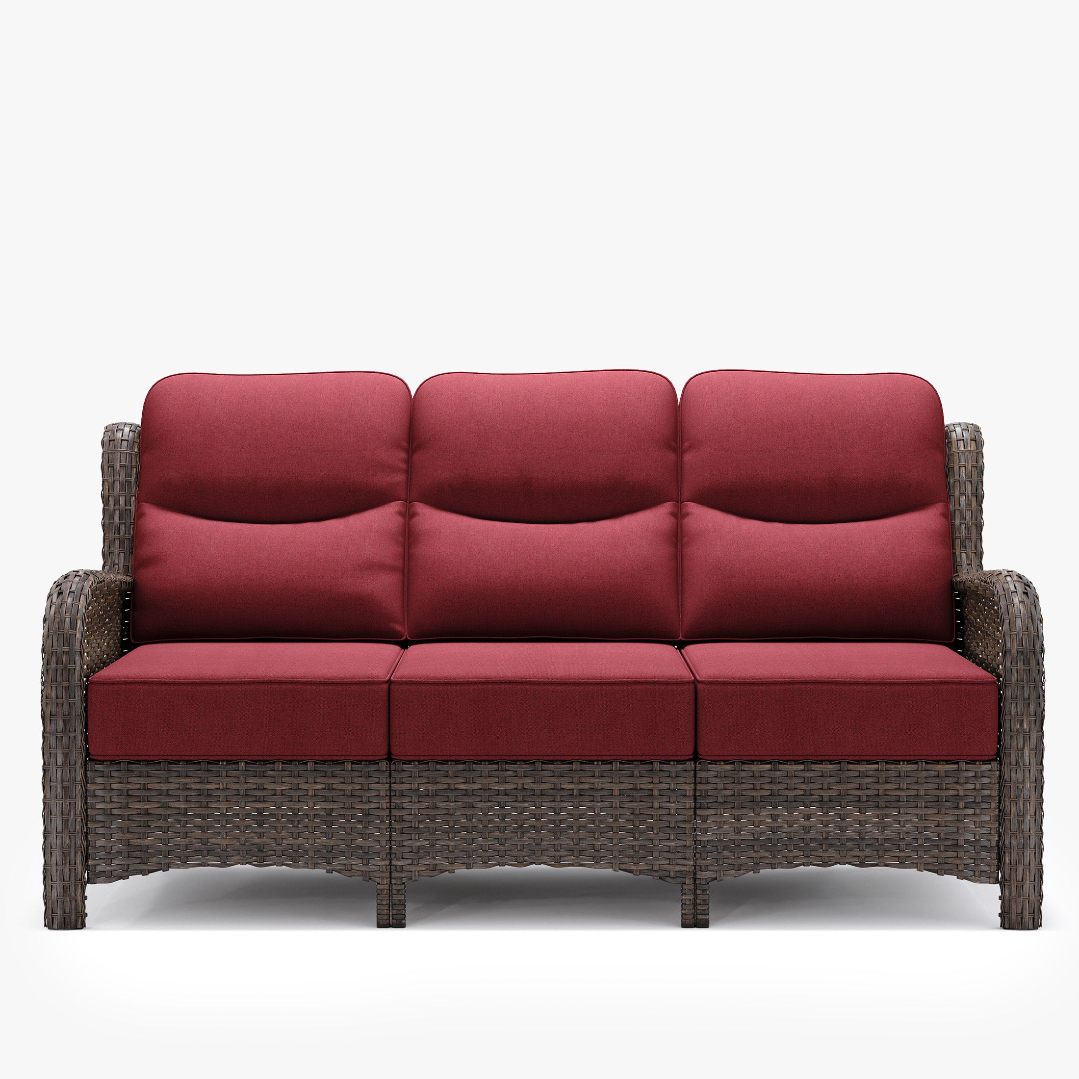 Hawthorne Patio Rattan 3 Seater Sofa With High Back Design & 6-Inch Cushions