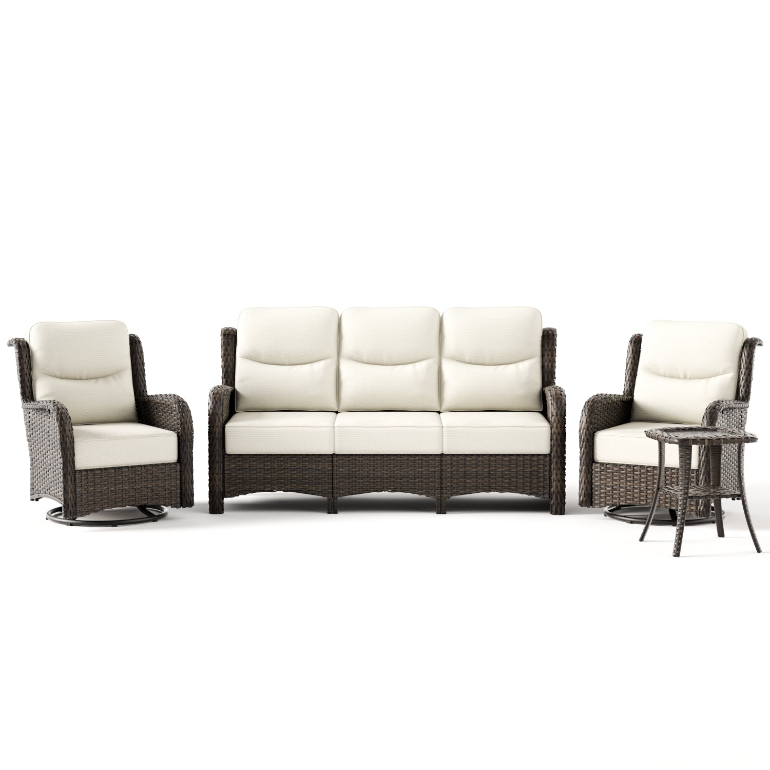 Hawthorne 4 Pieces Sofa Set With Side Table White