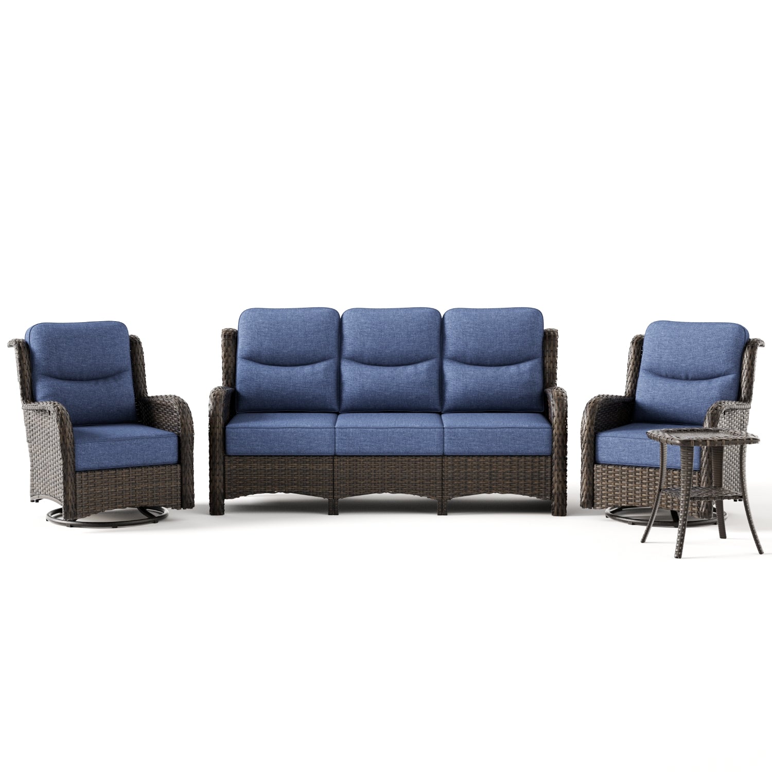 Hawthorne 4 Pieces Sofa Set With Side Table Blue