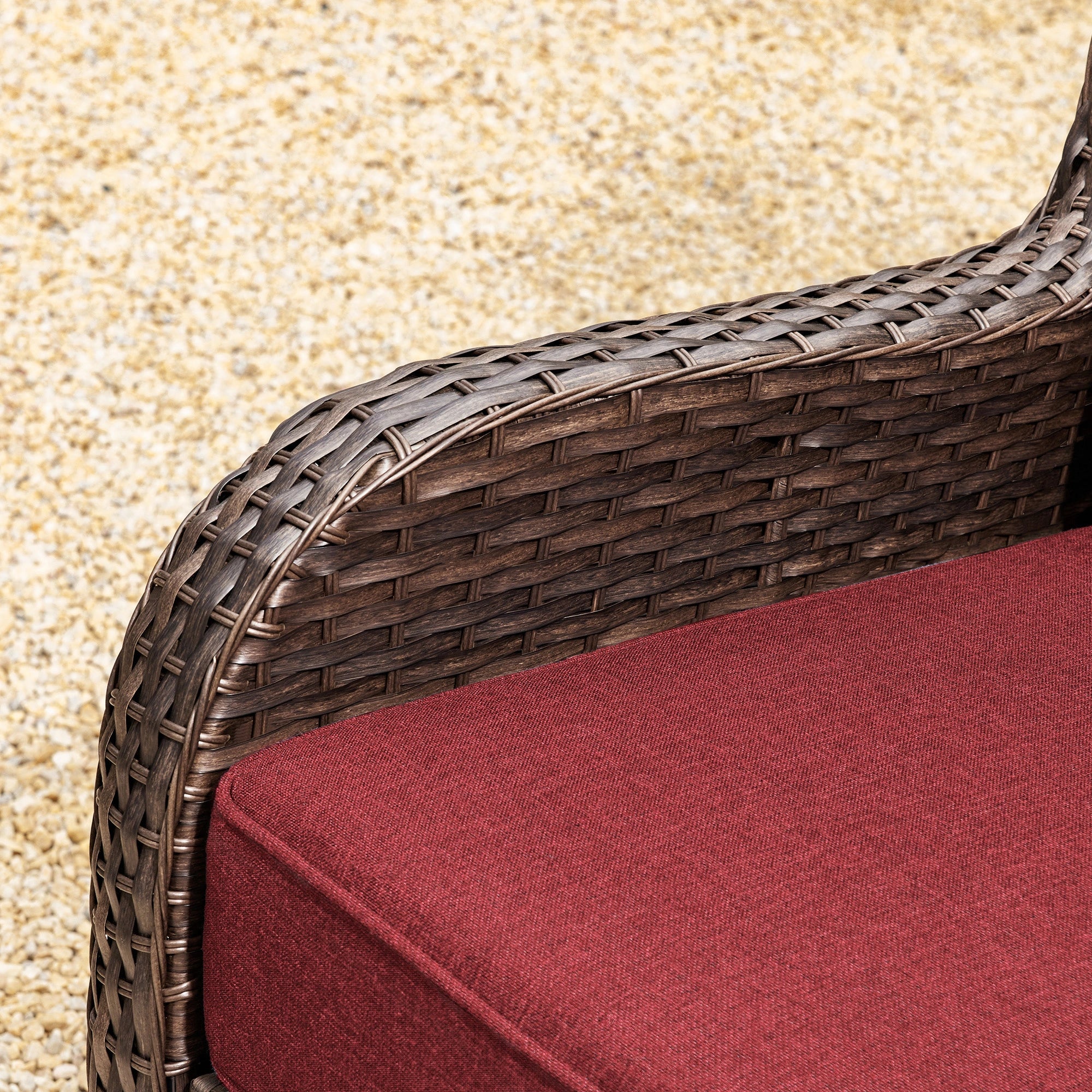 Hawthorne 3 Piece Outdoor Wicker 360° Swivel Conversation Set With Cushions & Side Table For Porch