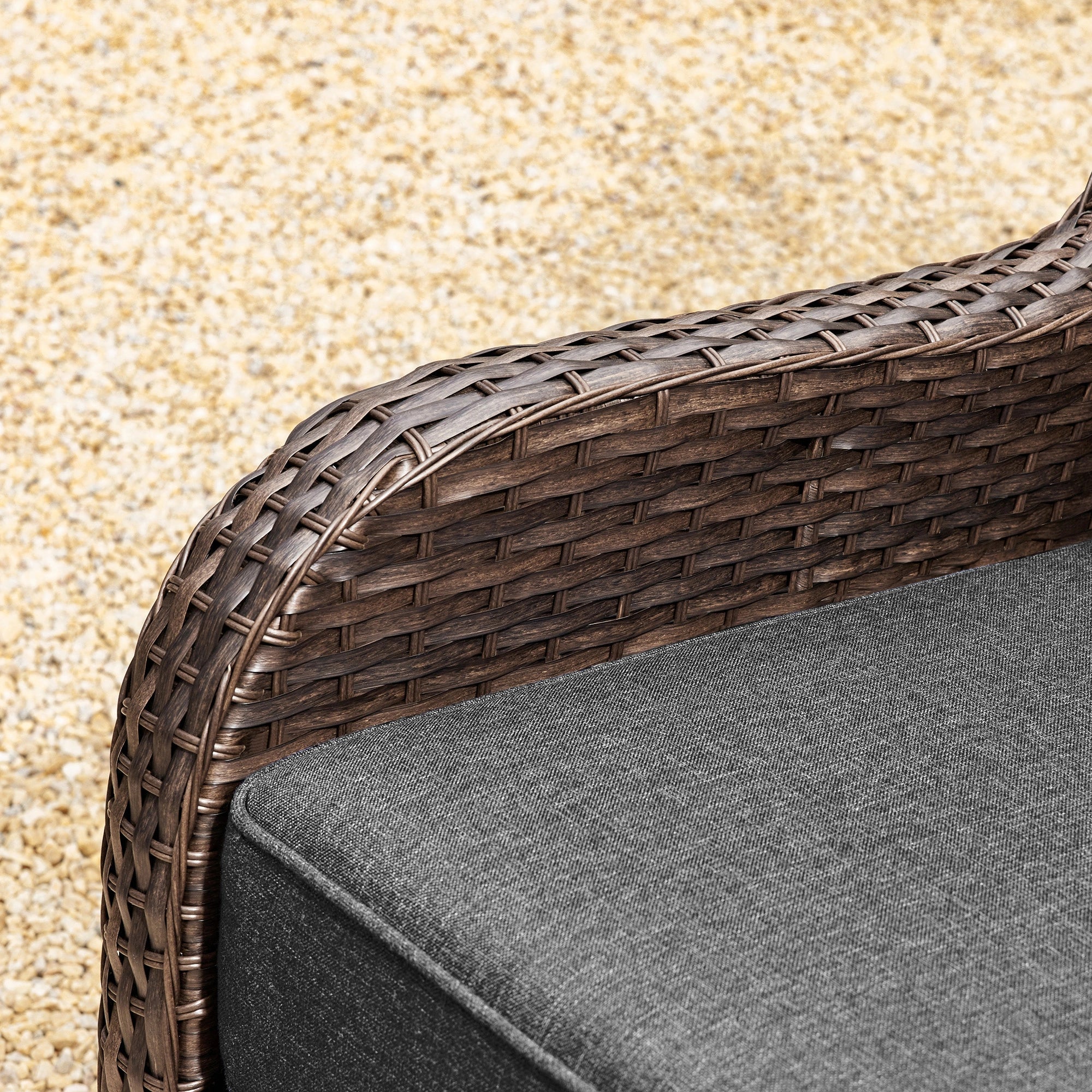 Hawthorne 3 Piece Outdoor Wicker 360° Swivel Conversation Set With Cushions & Side Table For Porch