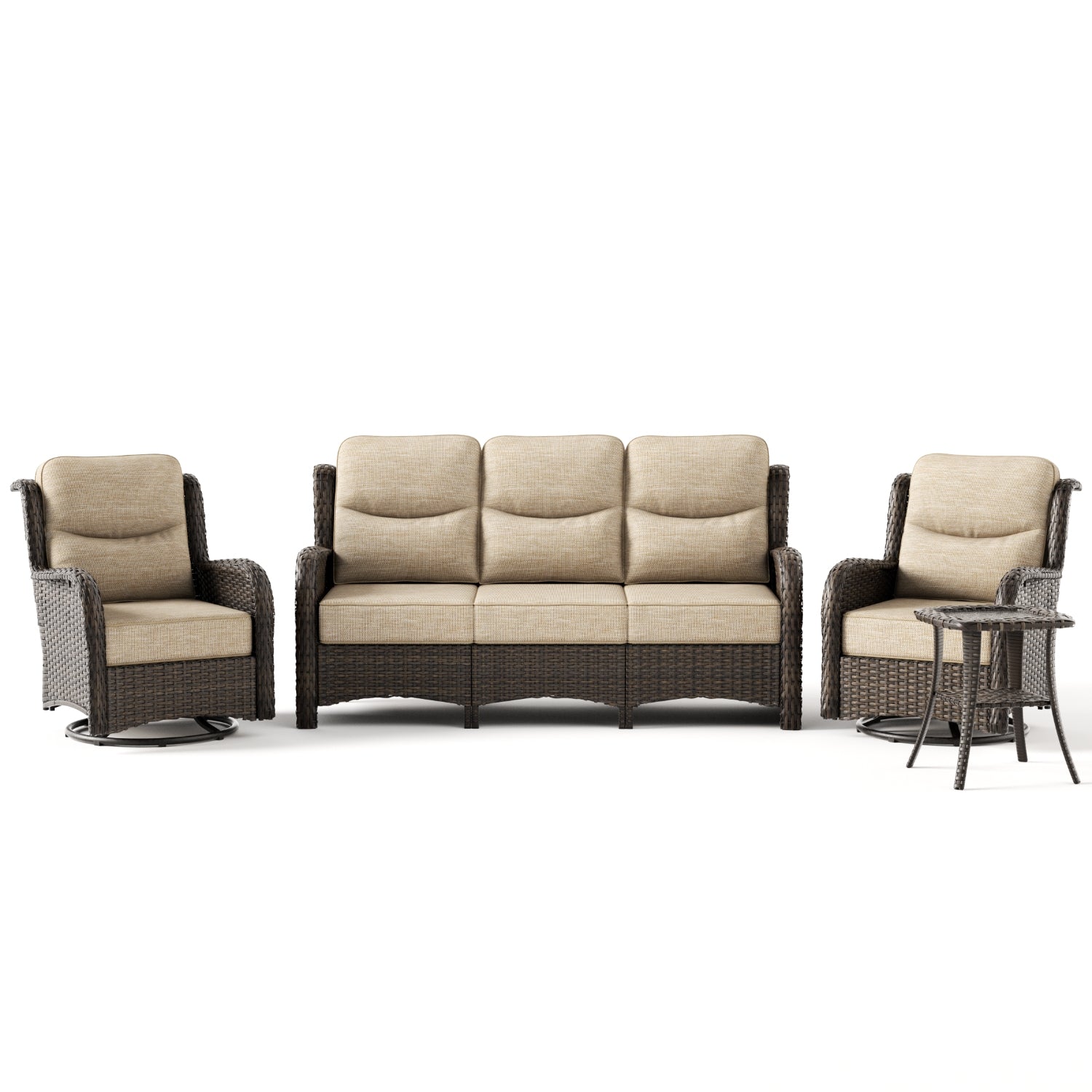 Hawthorne 4 Pieces Sofa Set With Side Table Sand