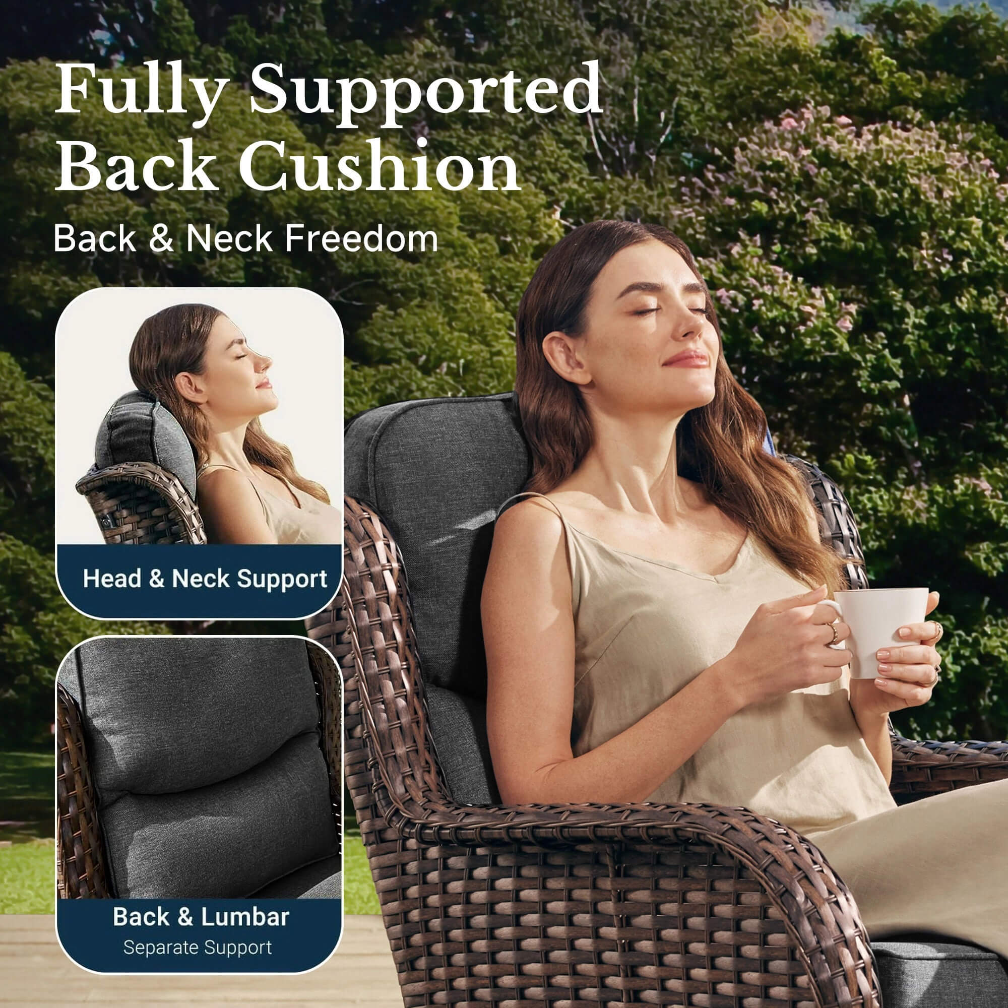Hawthorne 6 Pieces Outdoor Wicker Sofa Set With Ergonomic backrest Design & Comfort Cushions