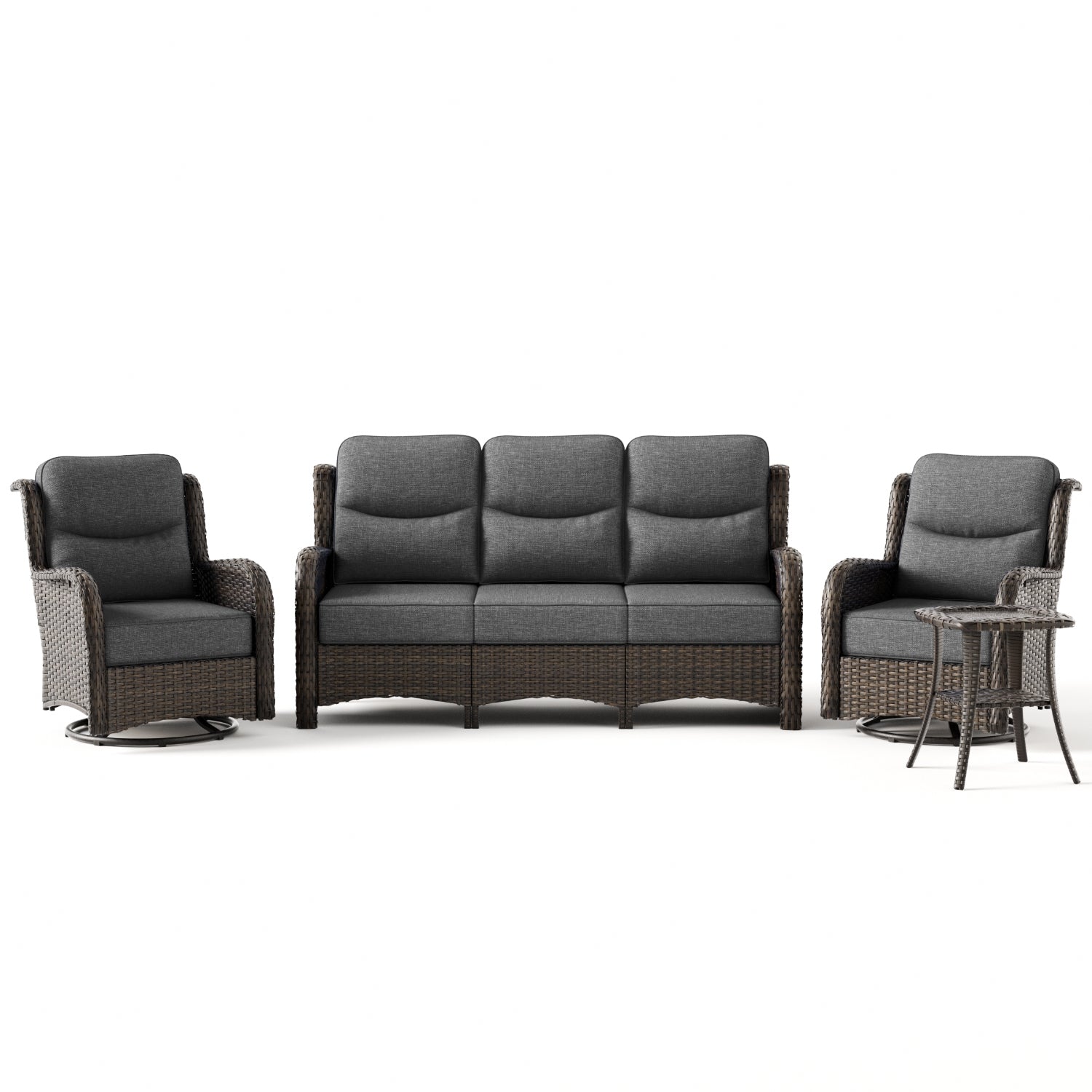 Hawthorne 4 Pieces Sofa Set With Side Table Gray