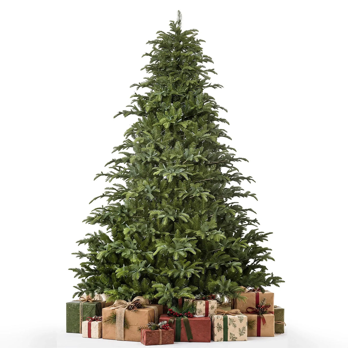7.5 ft Pre-Lit Classic Noble Fir Christmas Tree Colored LED
