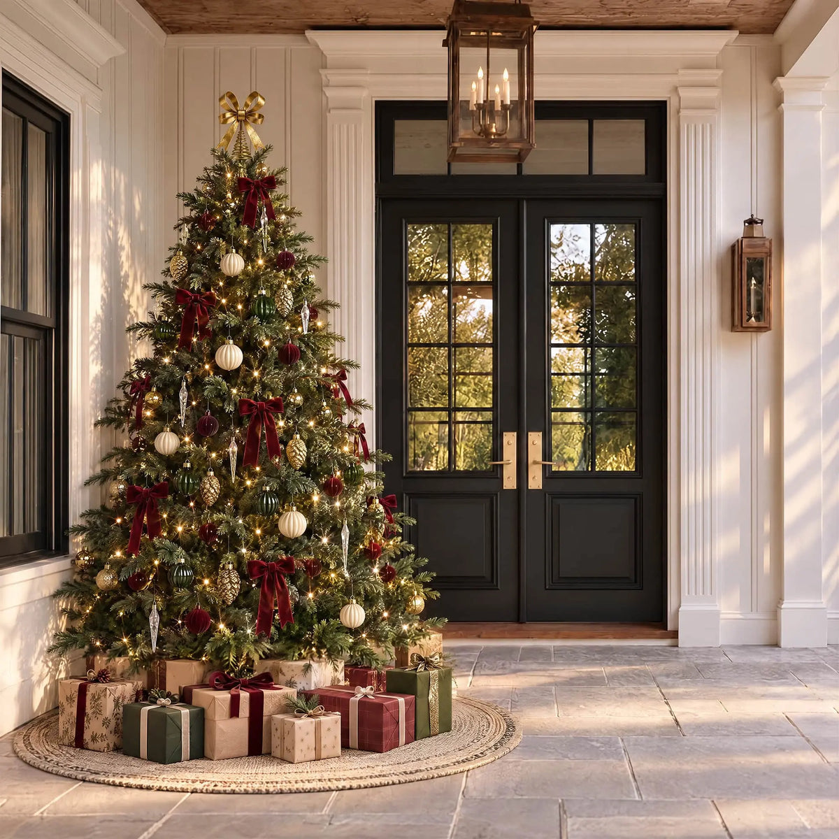7.5 ft Pre-Lit Classic Noble Fir Christmas Tree Colored LED