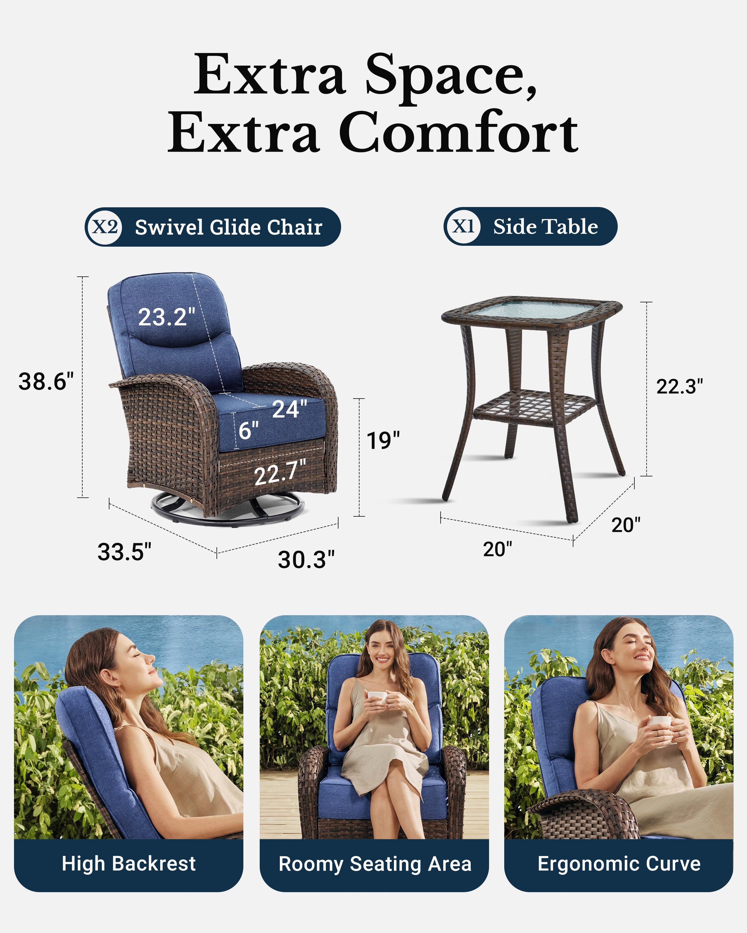 Swivel Glider Conversation Set V1