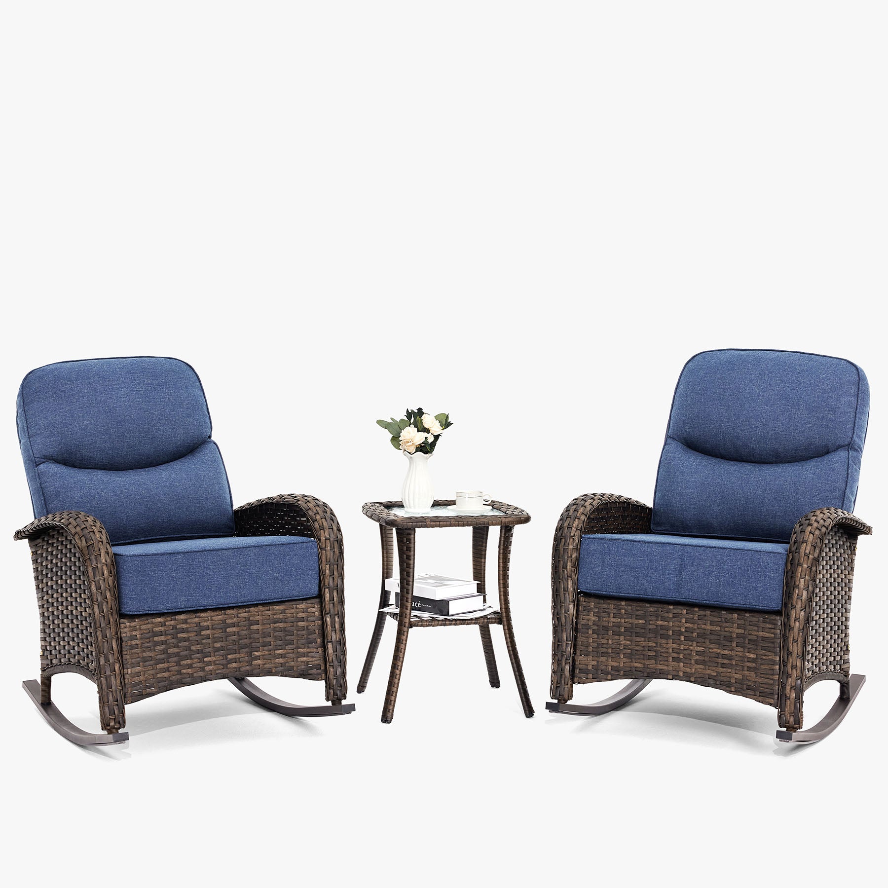 Classic Rattan Rocking Conversation Set