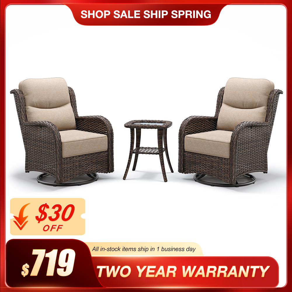 Hawthorne Swivel Glider Chairs Conversation Set V2