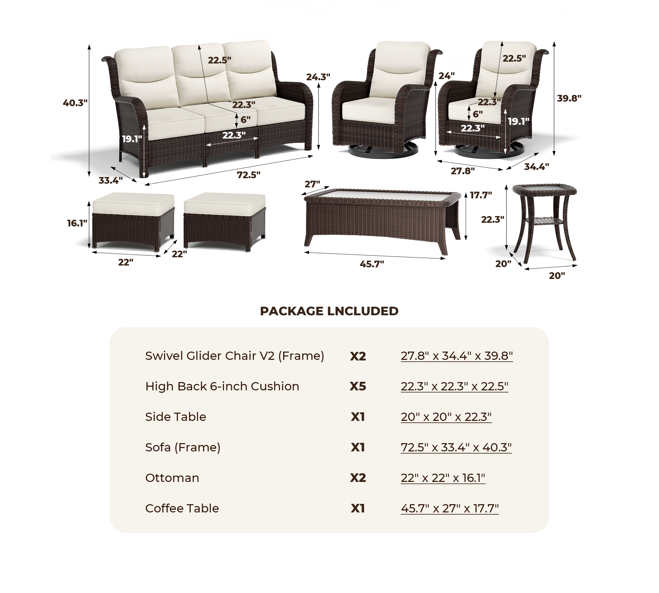 Ardenelle Patio Sofa Set With Tables