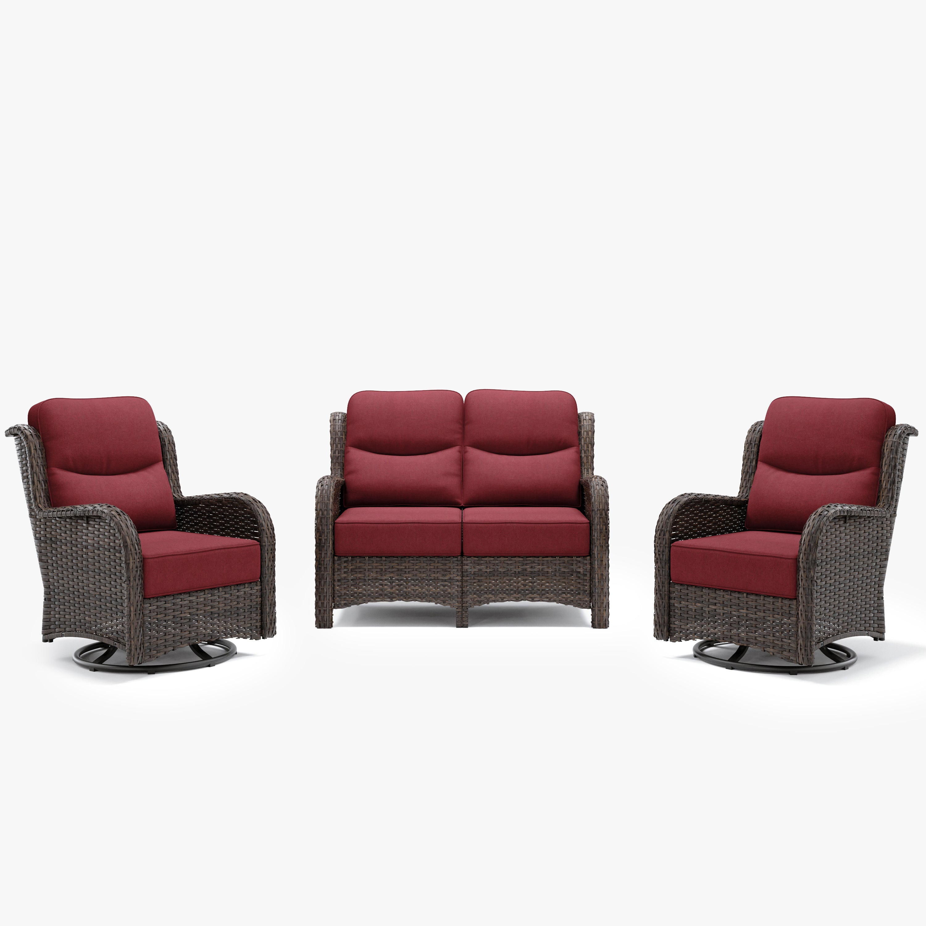 3 Pieces Loveseat Set