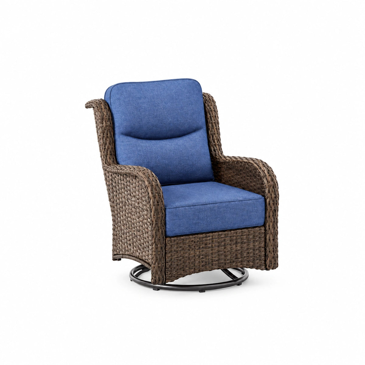 [FOR KOL] Hawthorne 1 Piece Outdoor Wicker 360° Swivel Conversation Seat With Cushions