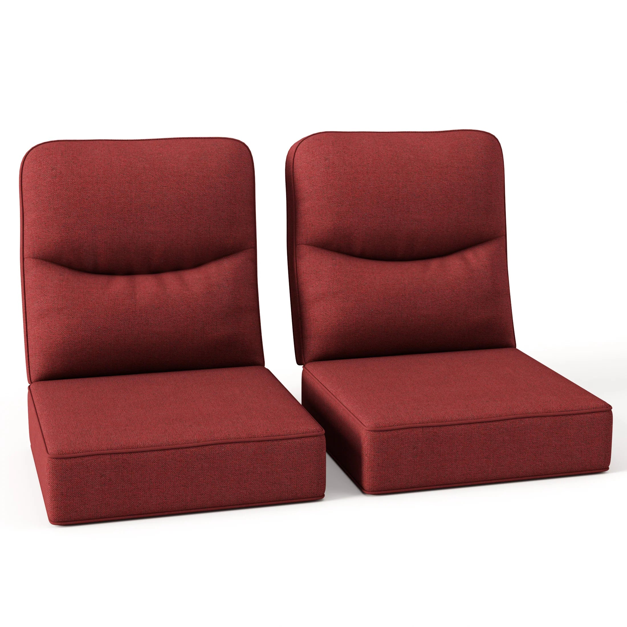 2 Pack 6-Inch Thick Outdoor Furniture Cushions Set for Patio Sofa and Chairs