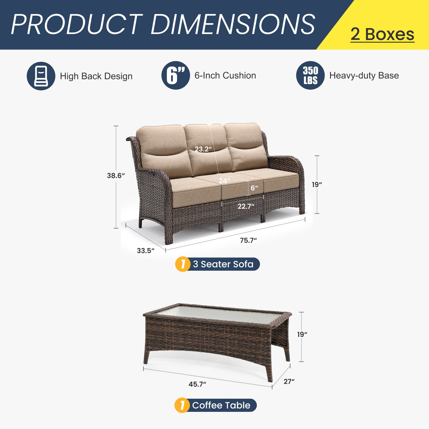 Hawthorne 3-piece Sofa With Table Sand