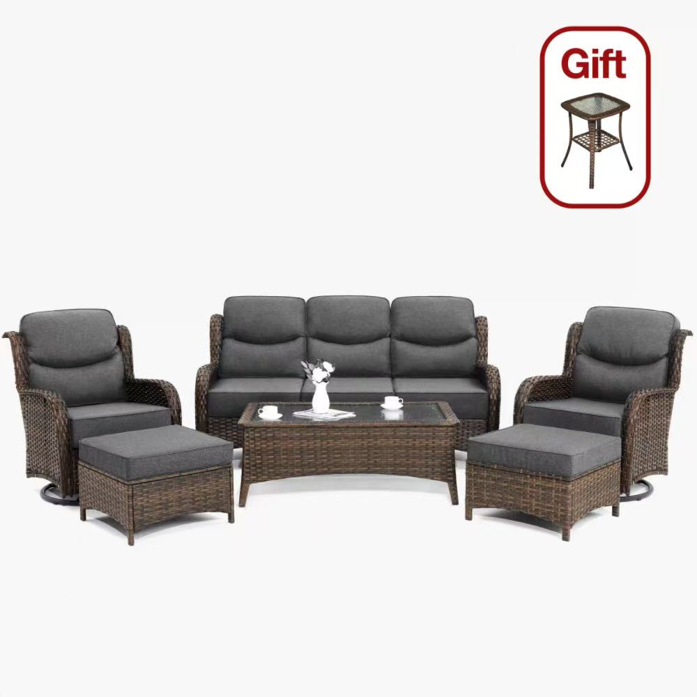 【Quick Assembly Collection】Patio Wicker 3-Min Sofa Furniture Set