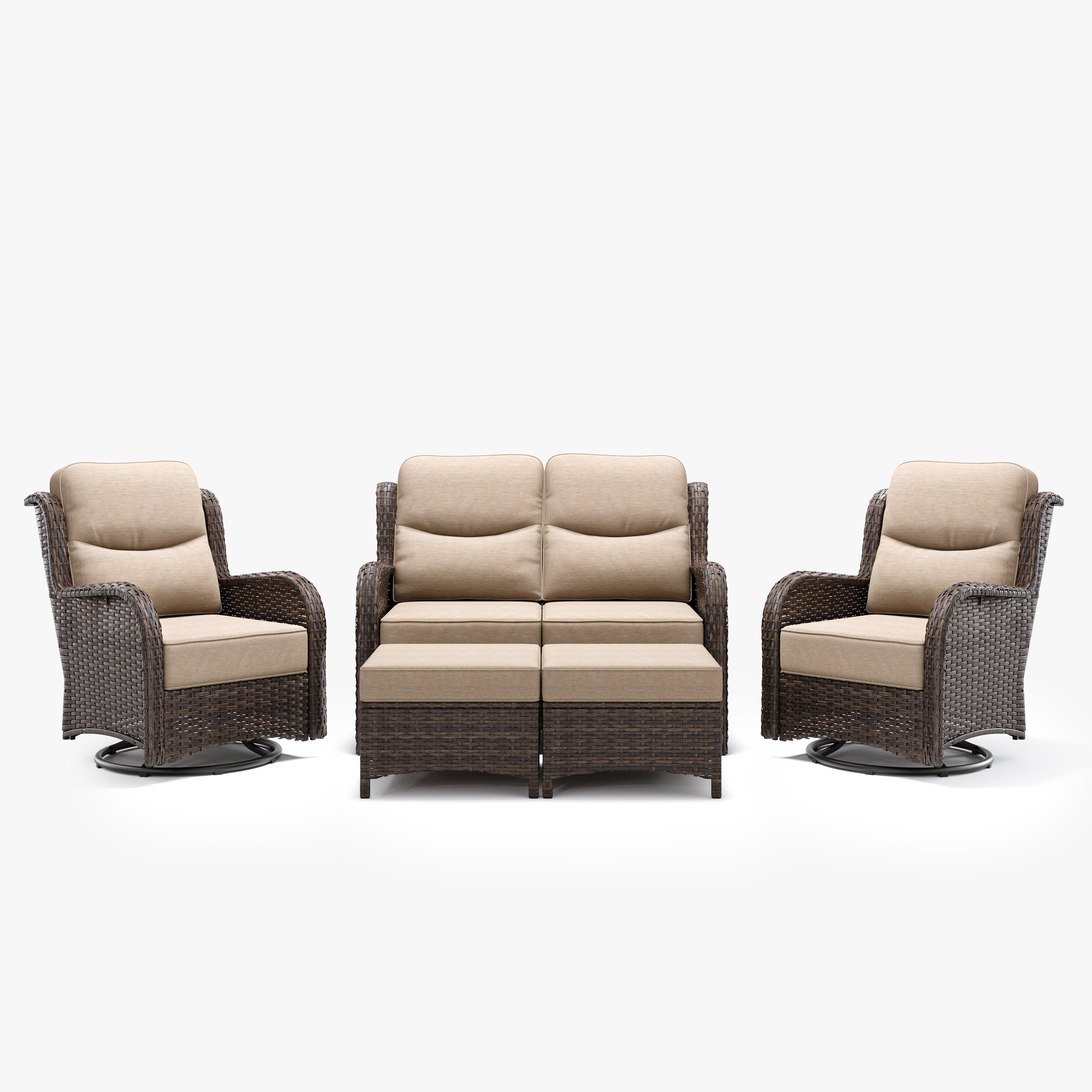 5 Pieces Loveseat Set