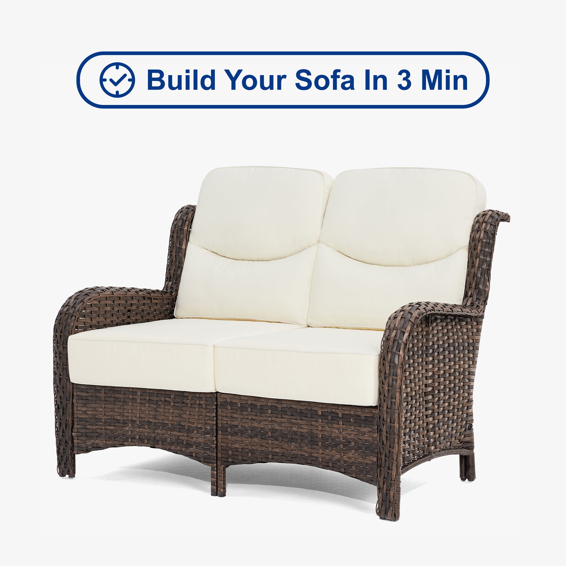 【Quick Assembly Collection】Outdoor Wicker 3-Min Sofa