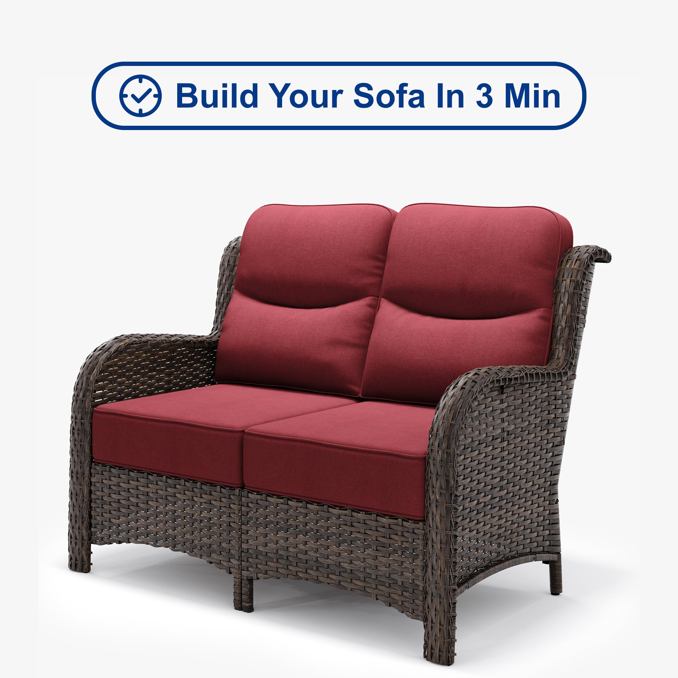 【Quick Assembly Collection】Outdoor Wicker 3-Min Sofa