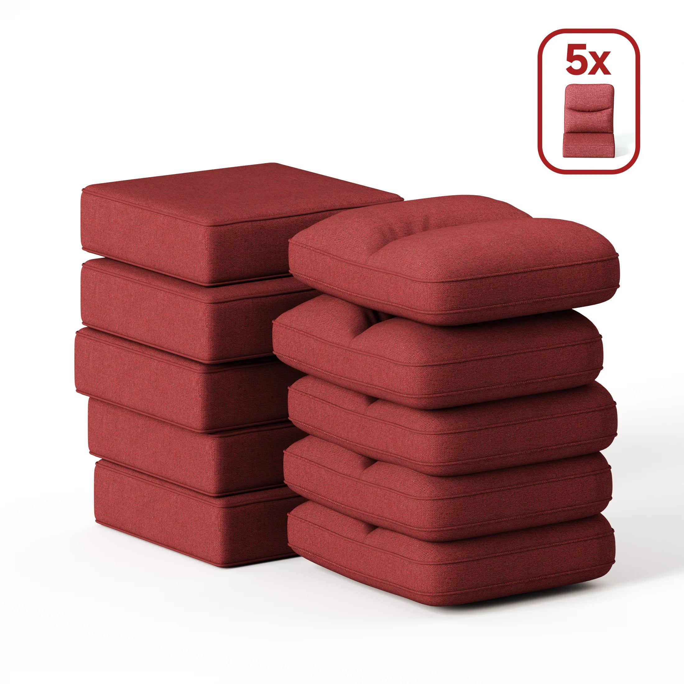 5 Pack 6-Inch Thick Outdoor Furniture Cushions Set for Patio Sofa and Chairs