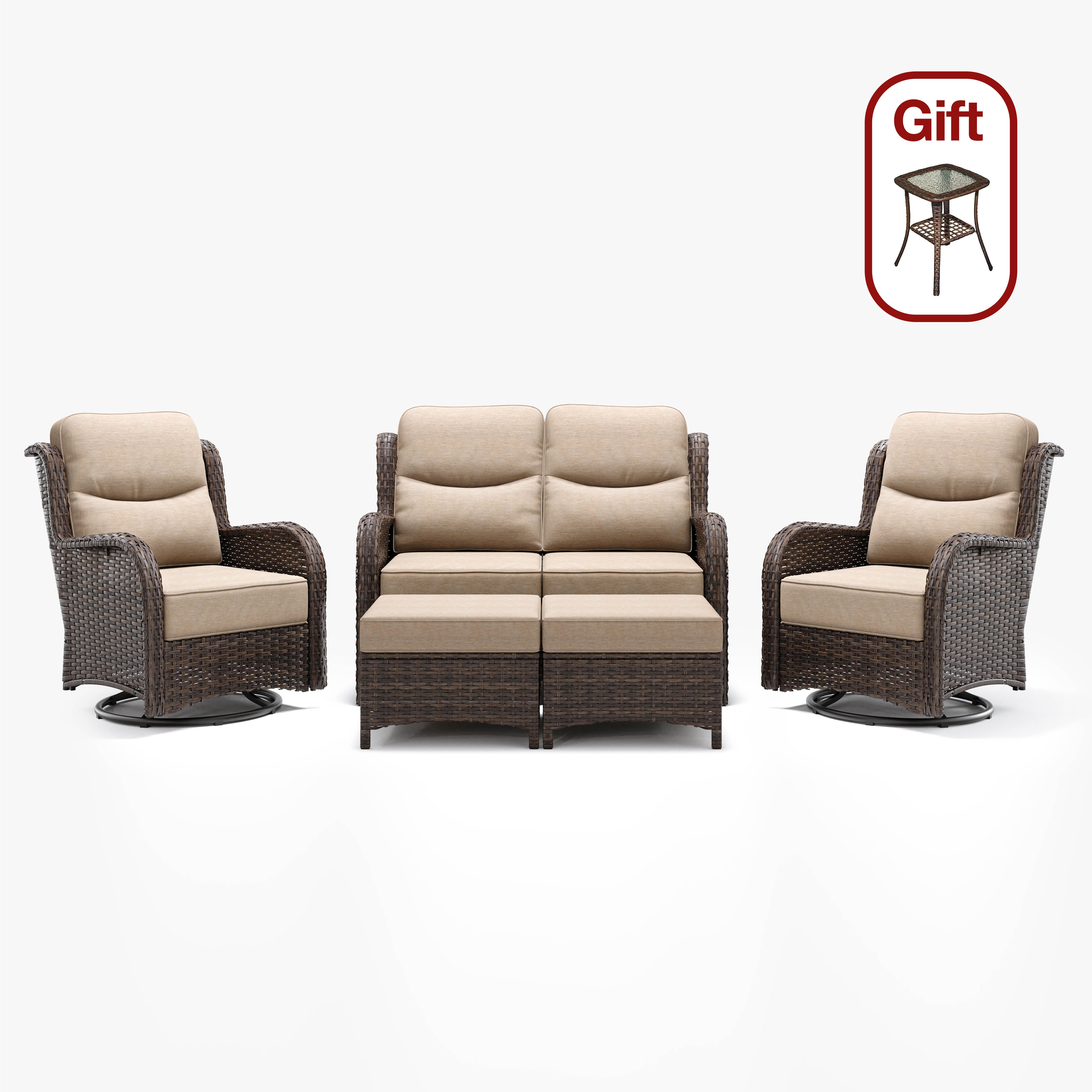 5 Pieces Loveseat Set