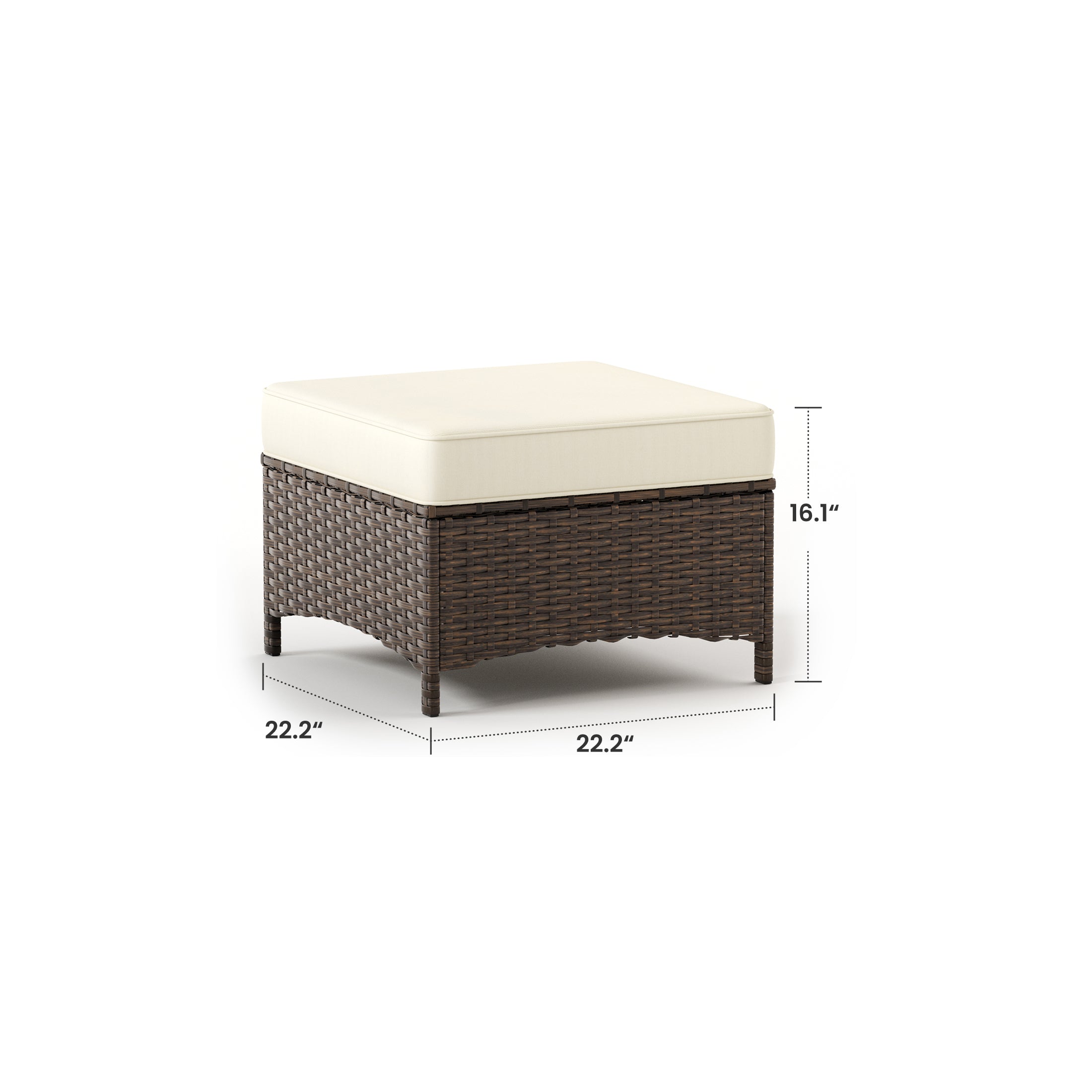 Hawthorne 2 Pack Multifunctional Outdoor Wicker Ottomans for Sofa and Chairs