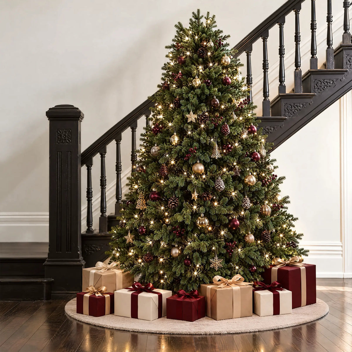 7.5 ft Pre-Lit Fraser Fir Christmas Tree Colored LED