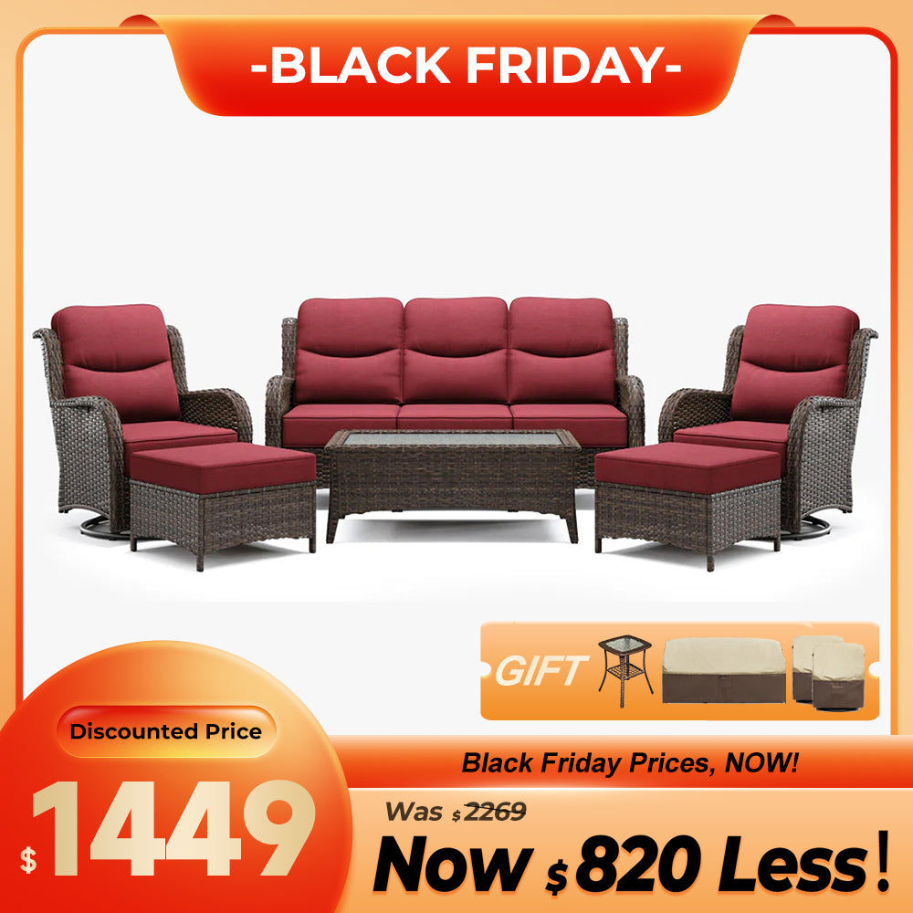 Hawthorne 9 Piece All Weather Outdoor Wicker Furniture Set With Removable khaki Covers