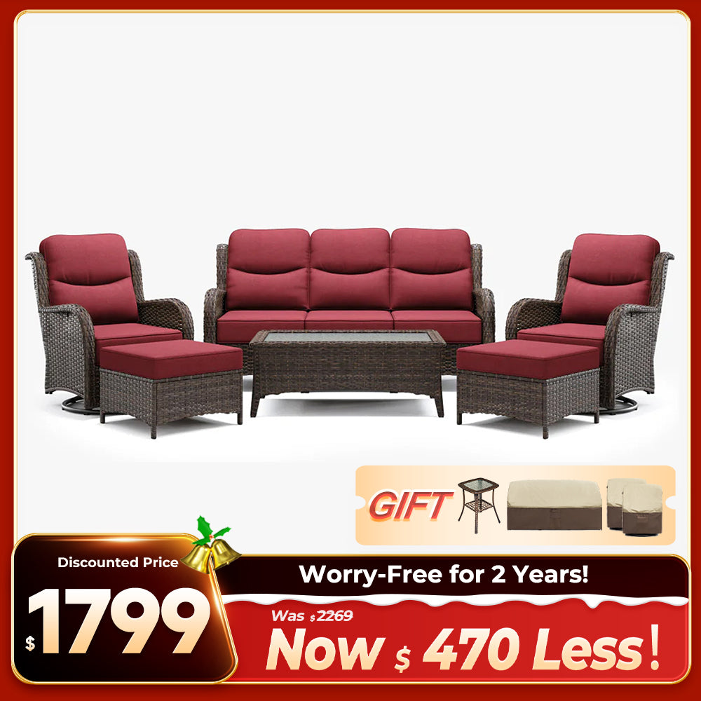 Hawthorne 9 Piece All Weather Outdoor Wicker Furniture Set With Removable khaki Covers