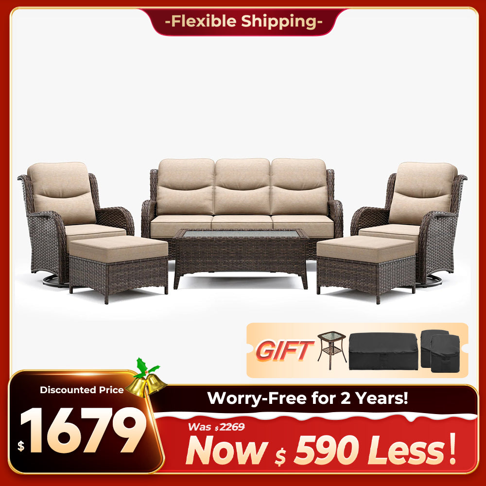 Hawthorne 9 Piece All Weather Outdoor Wicker Furniture Set With Removable Black Covers