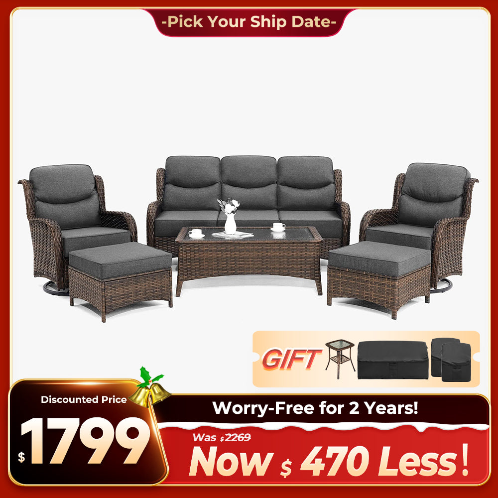 Hawthorne 9 Piece All Weather Outdoor Wicker Furniture Set With Removable Black Covers