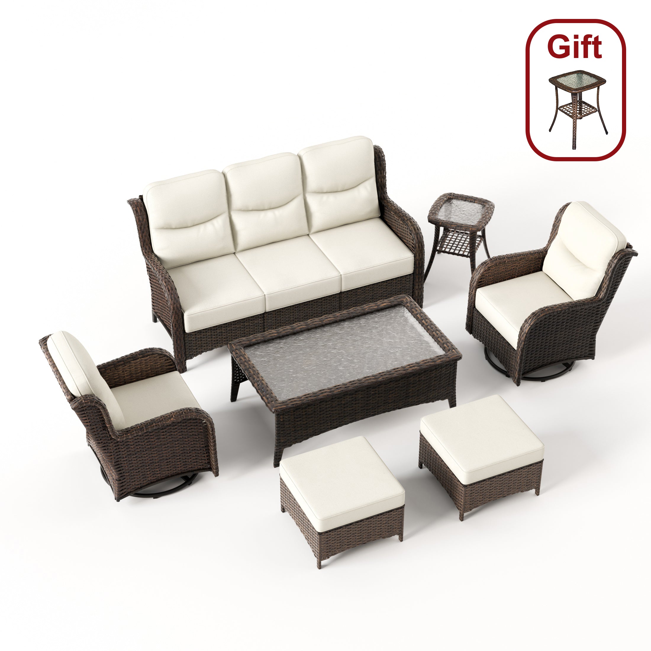 Hawthorne 7 Pieces Sofa Set With Side Table