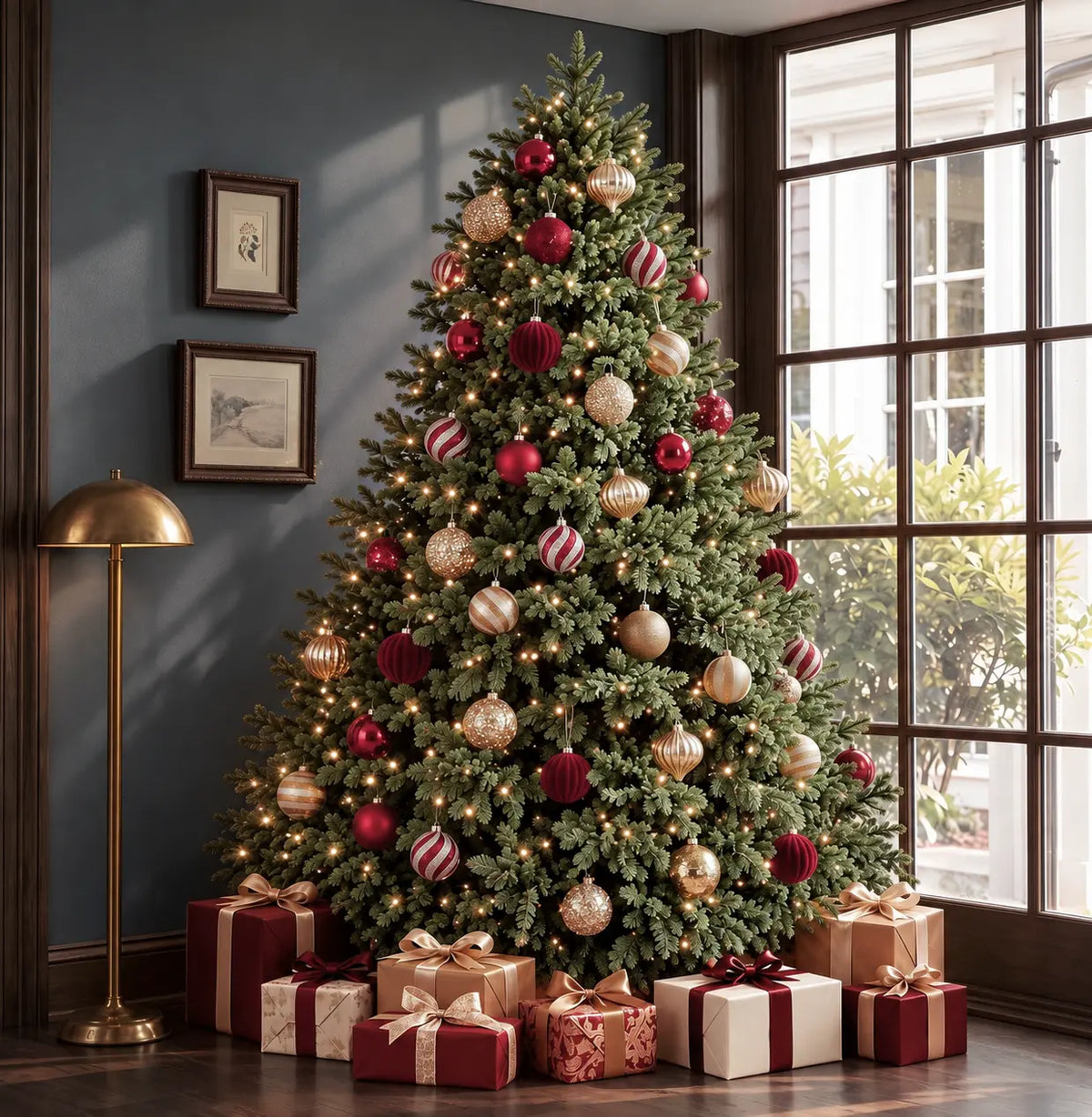 7.5 ft Pre-Lit Fraser Fir Christmas Tree Colored LED