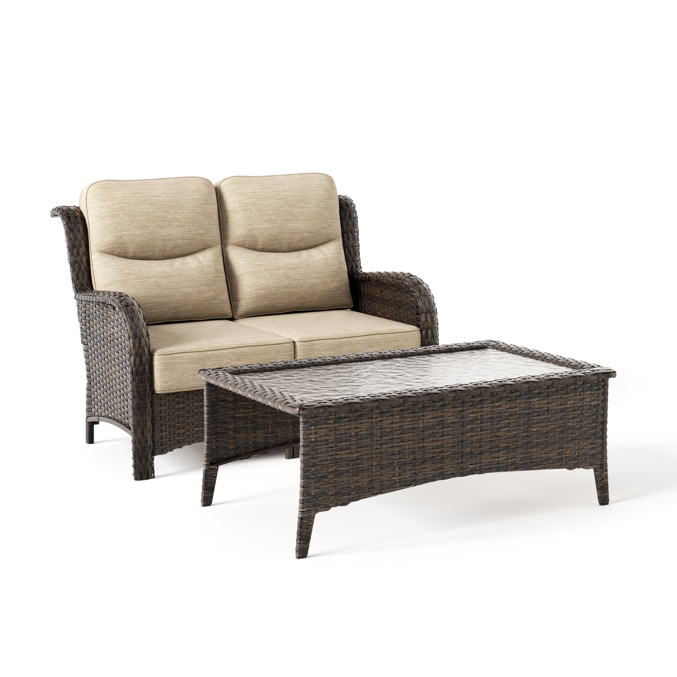 Hawthorne 2-Piece Sand Sofa With Table