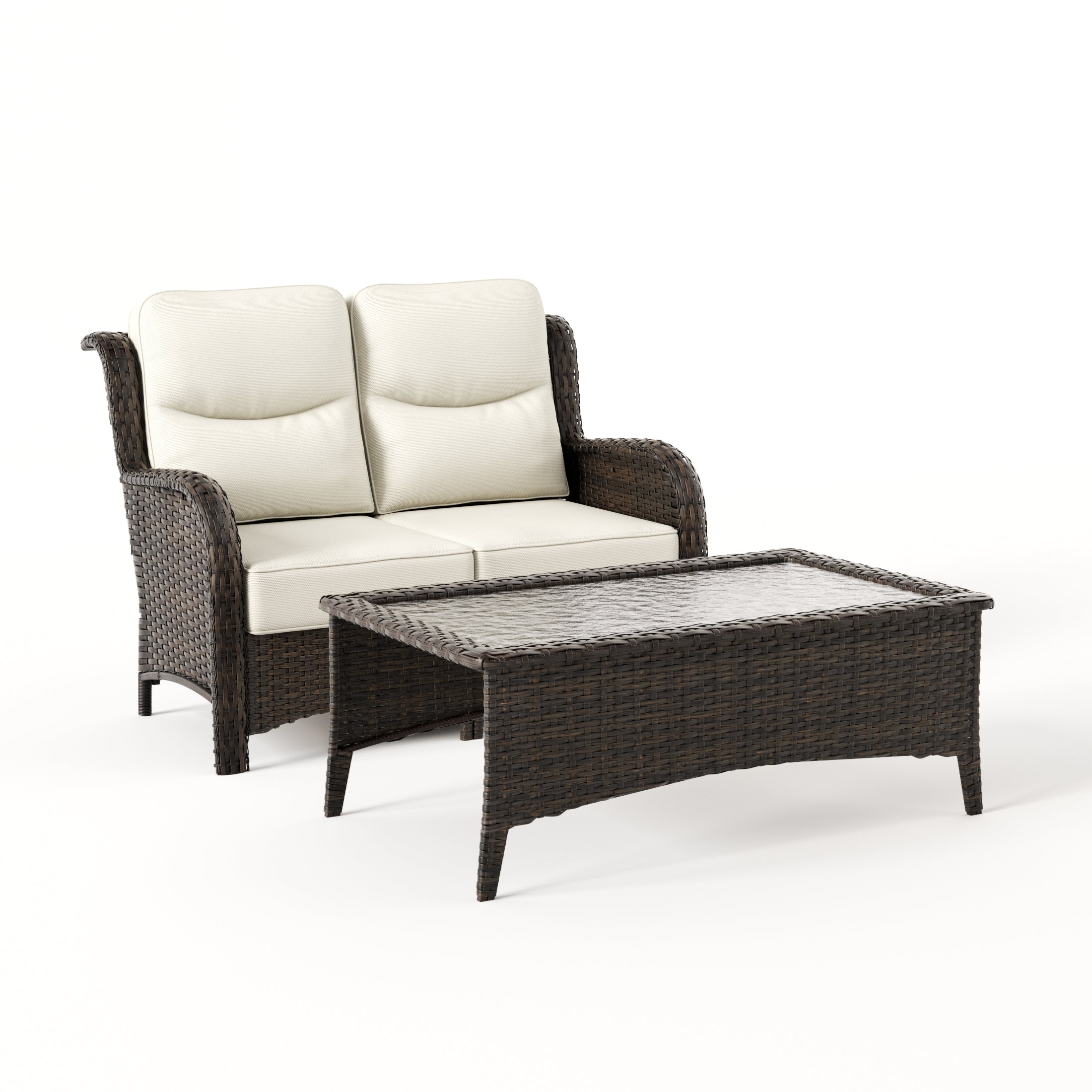 Hawthorne 2-Piece  Sofa With Table White