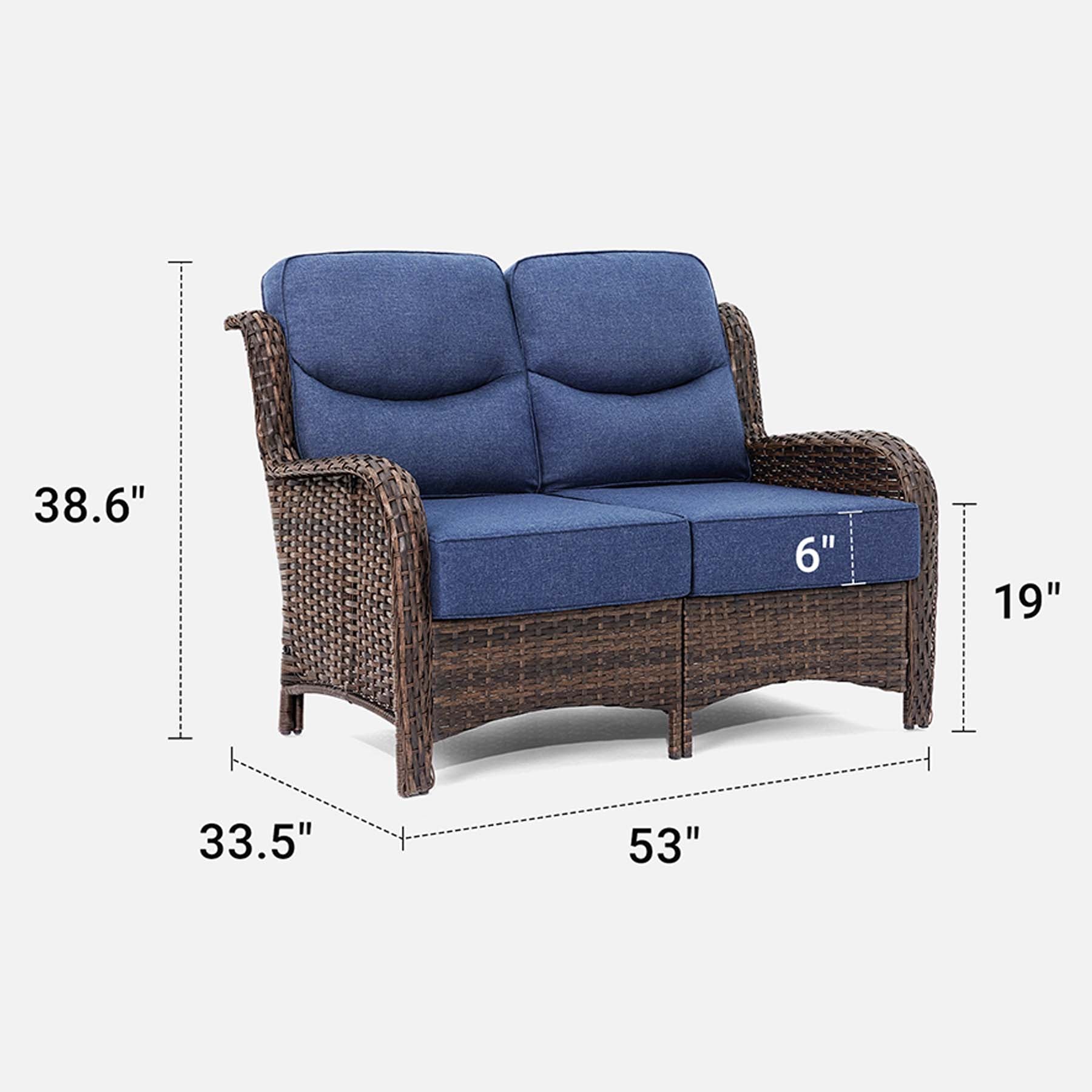 Flat Rattan Loveseat